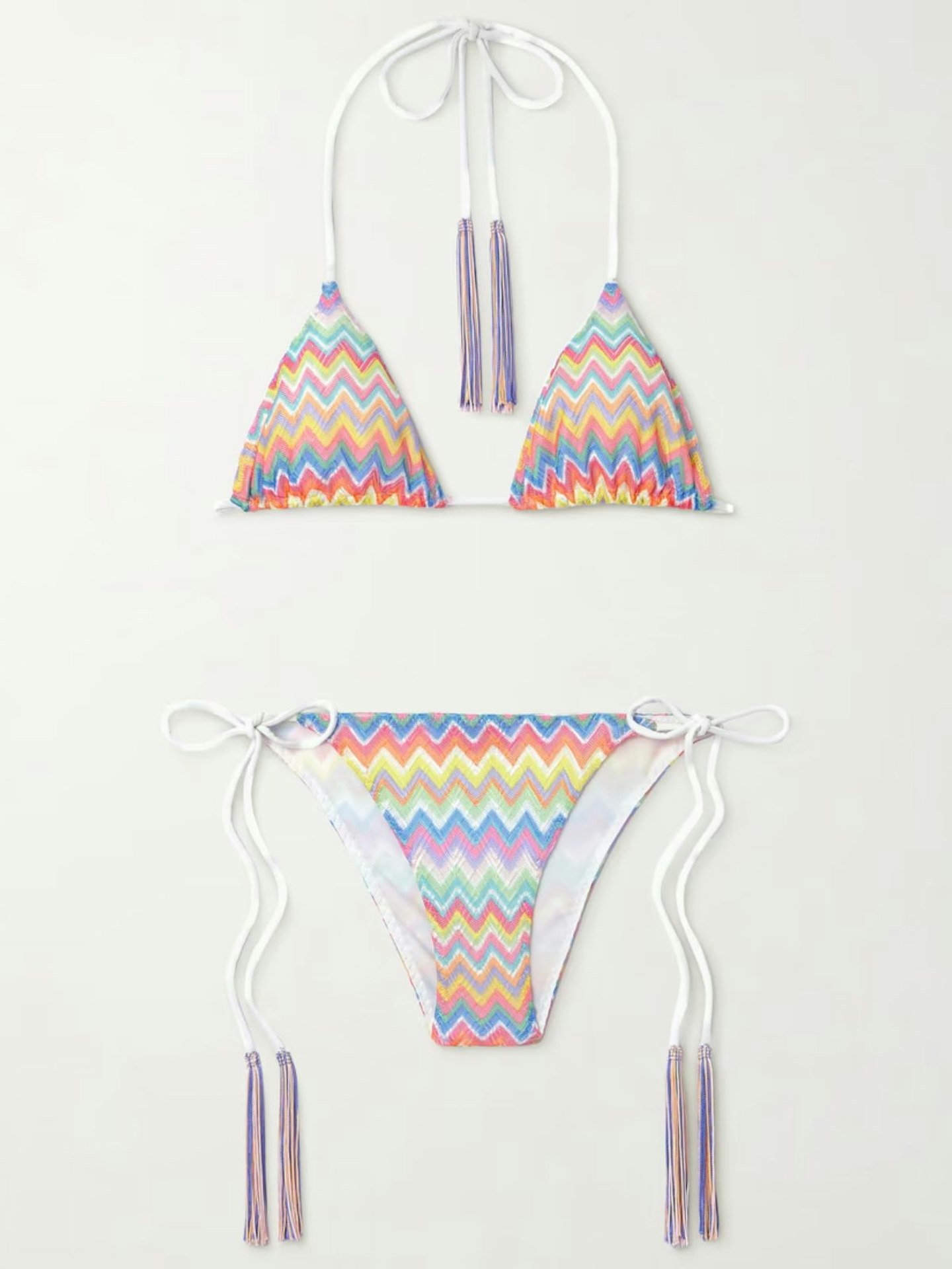 Missoni Striped Crochet-Knit Triangle Bikini