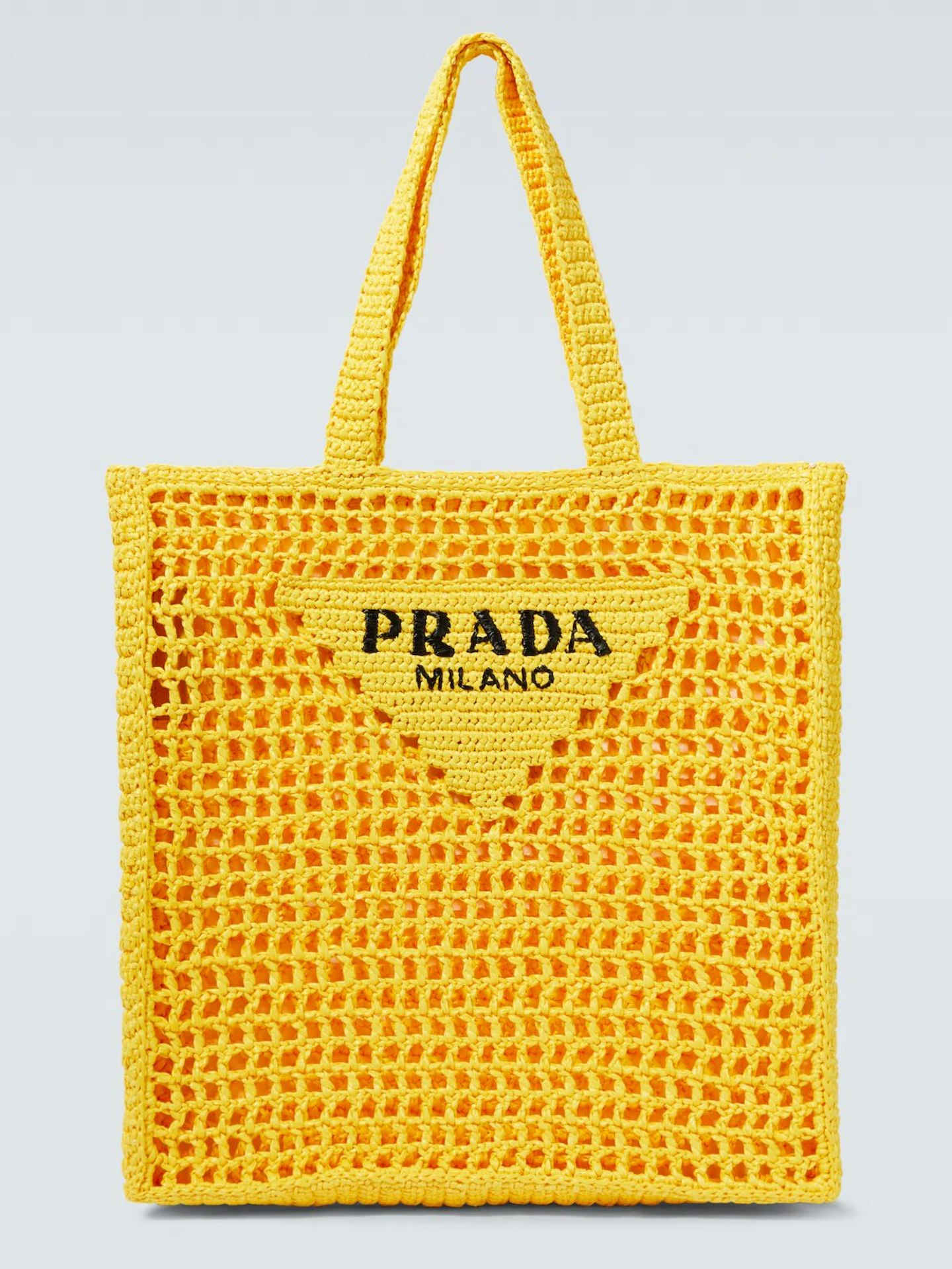 Prada Logo Crochet Tote Bag