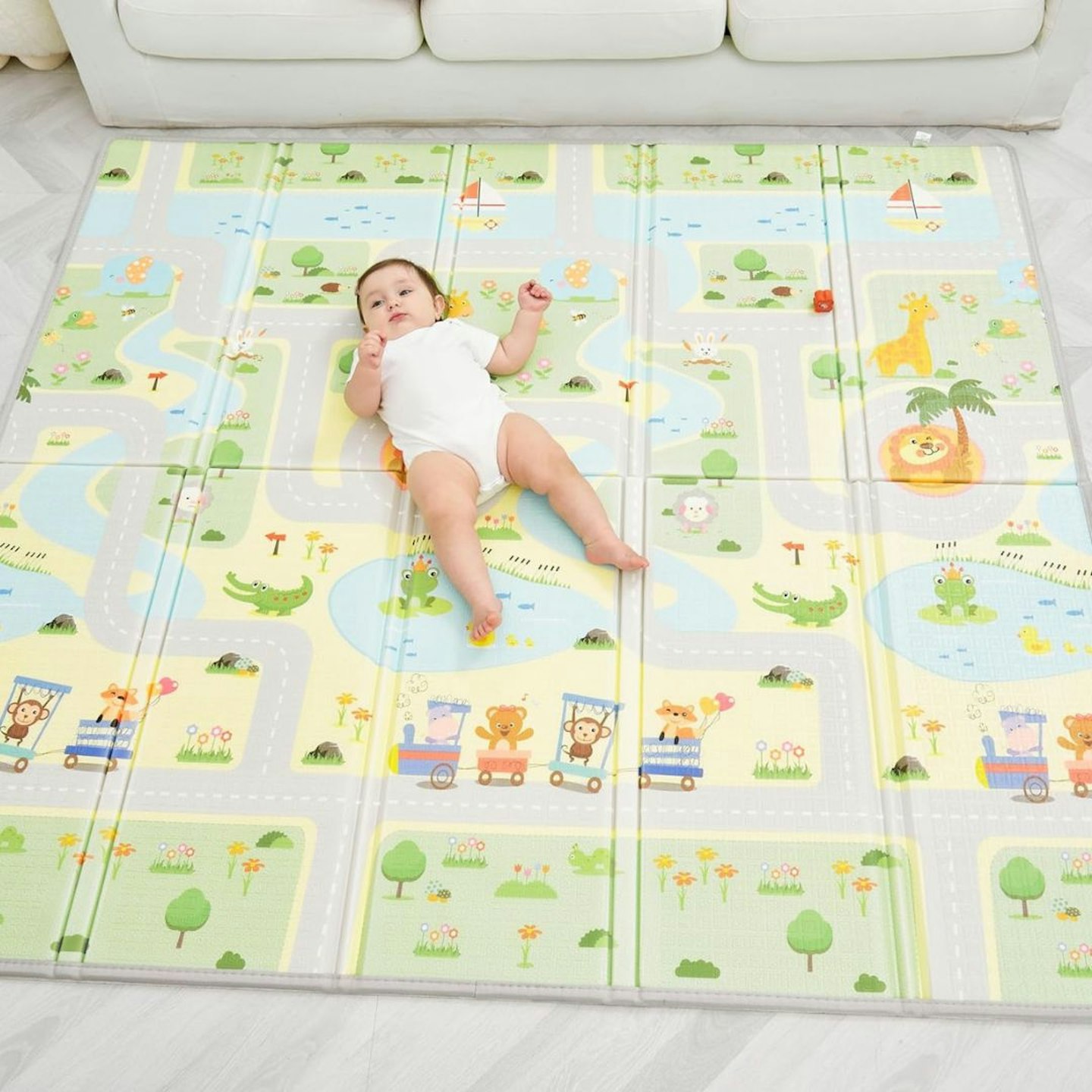 SUPERBE BEBE Reversible and Non-Toxic Thick Foldable Waterproof Foam Baby Play Mat