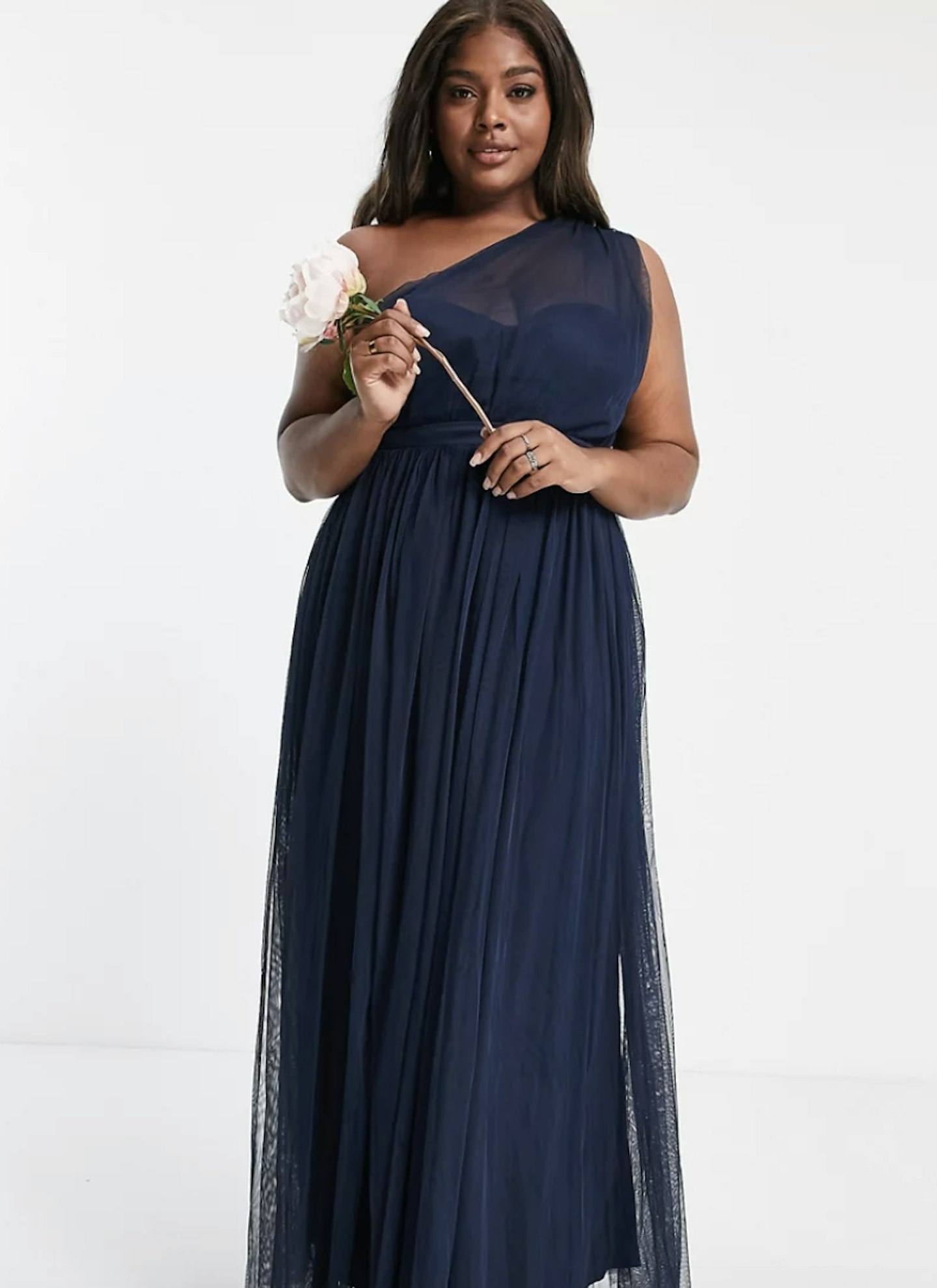 asos plus size navy bridesmaid dress 