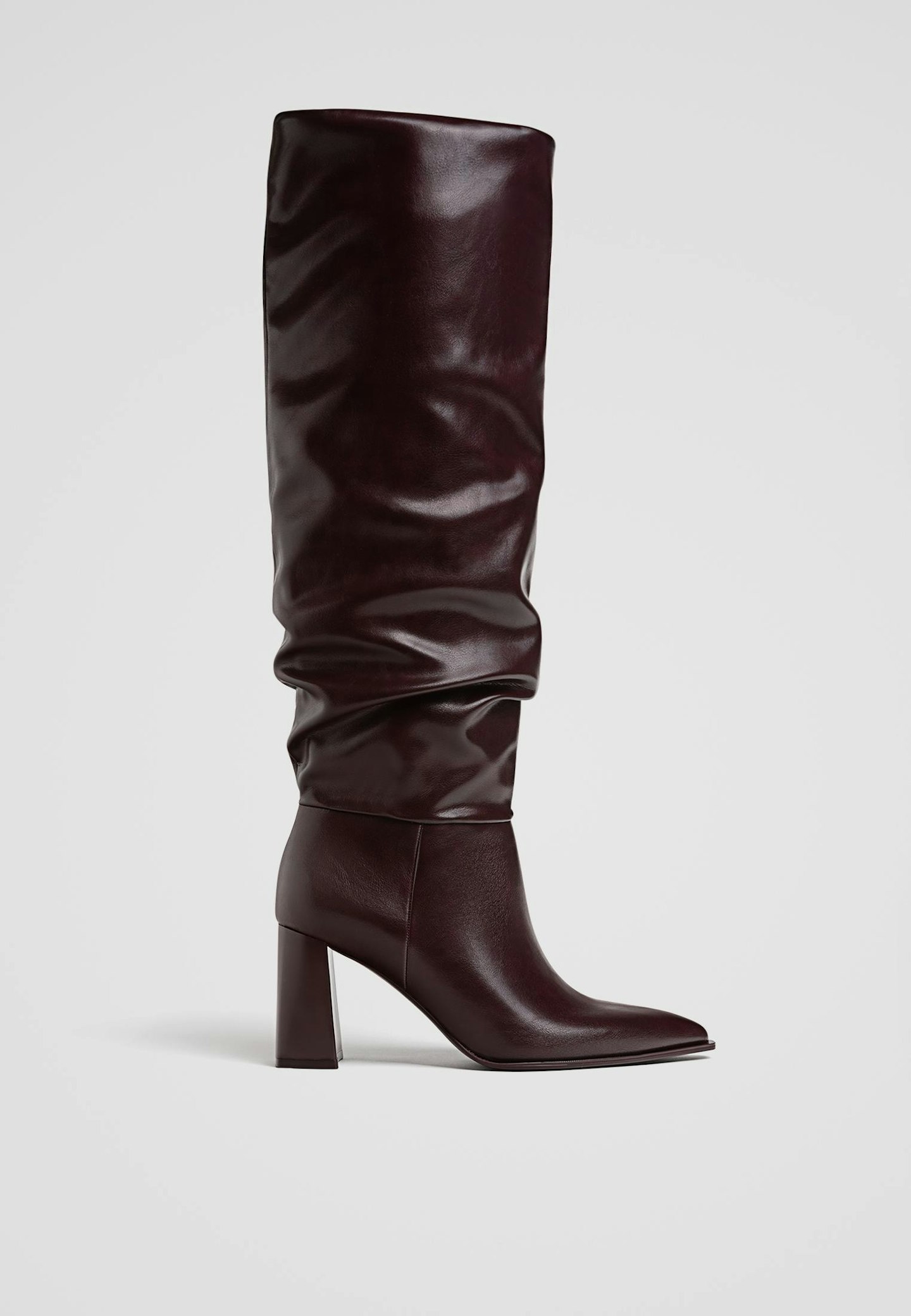 Stradivarius burgundy boots