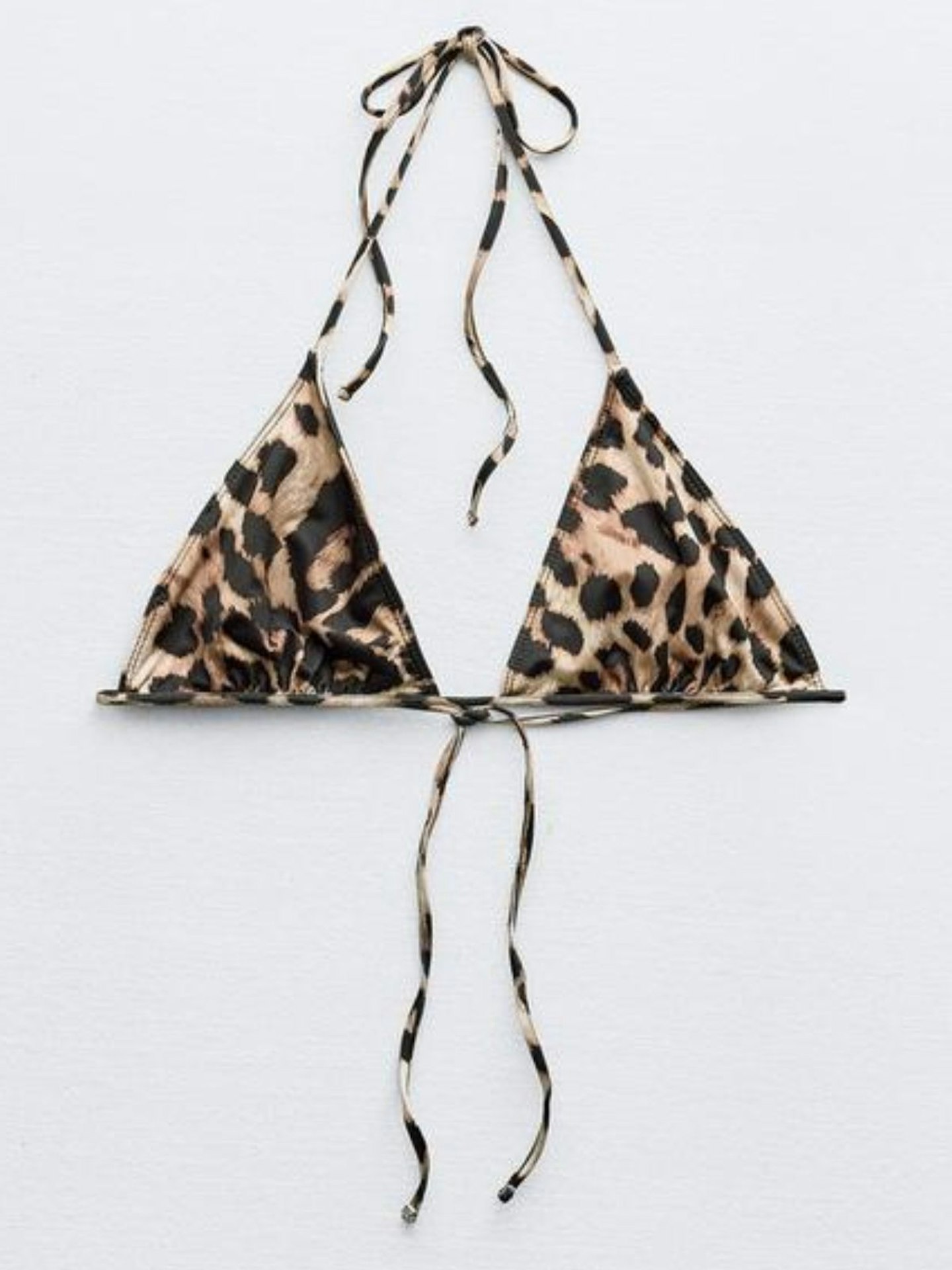 Zara Animal Print Triangular Bikini Top