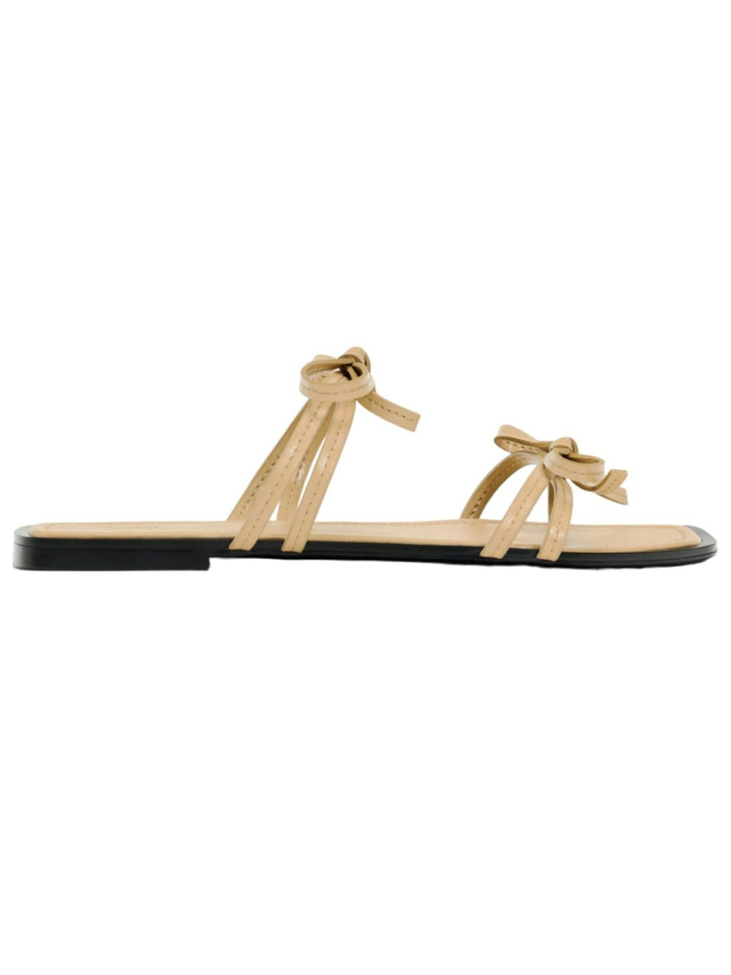 Flat Slider Sandals With Bows
