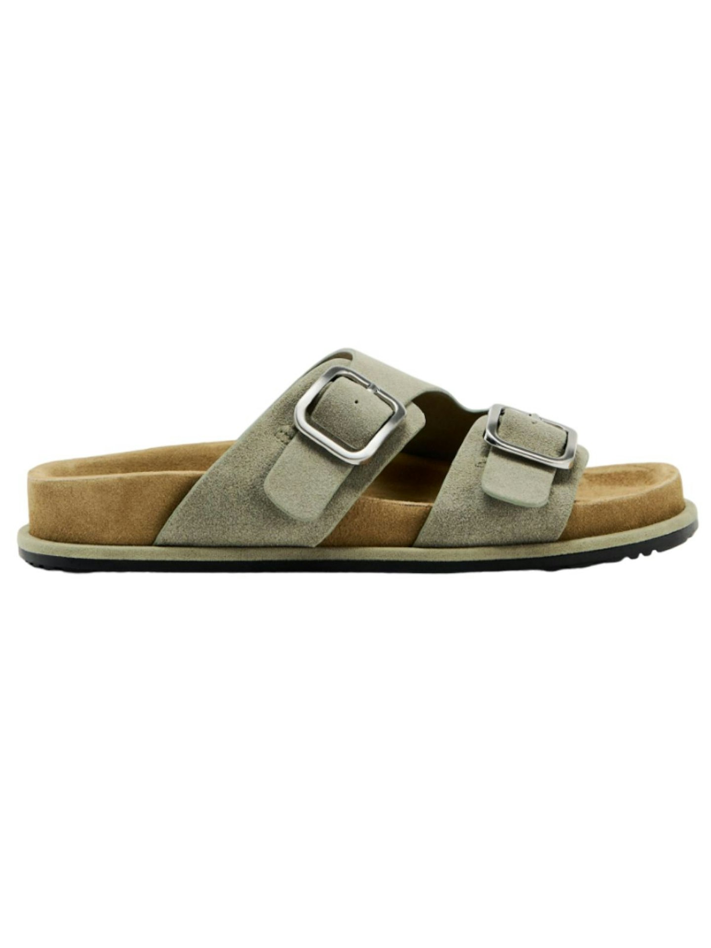 Split Leather Sandals With Buckles