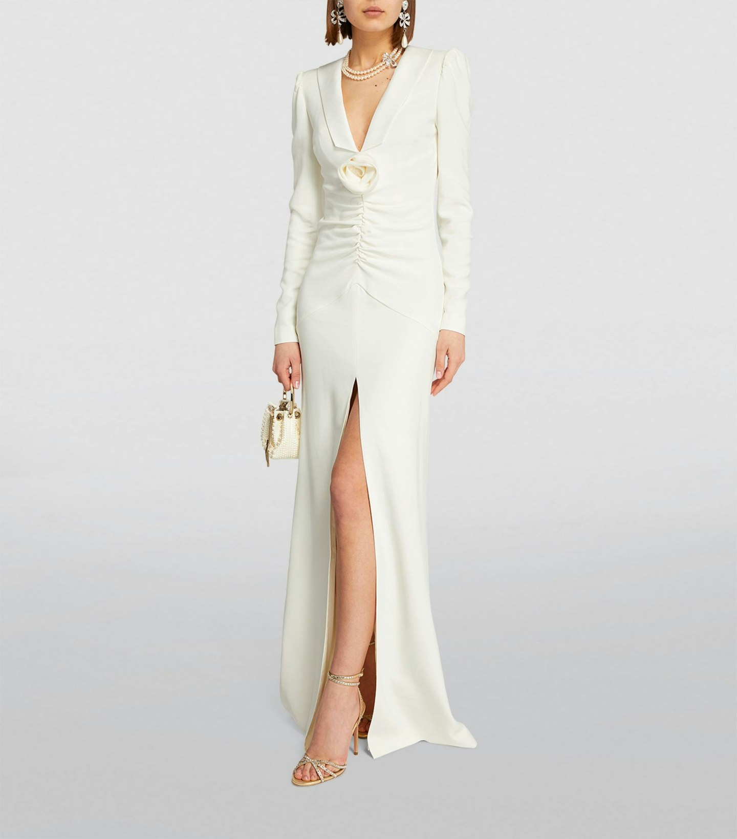 Alessandra Rich, Rose-Detail Maxi Dress