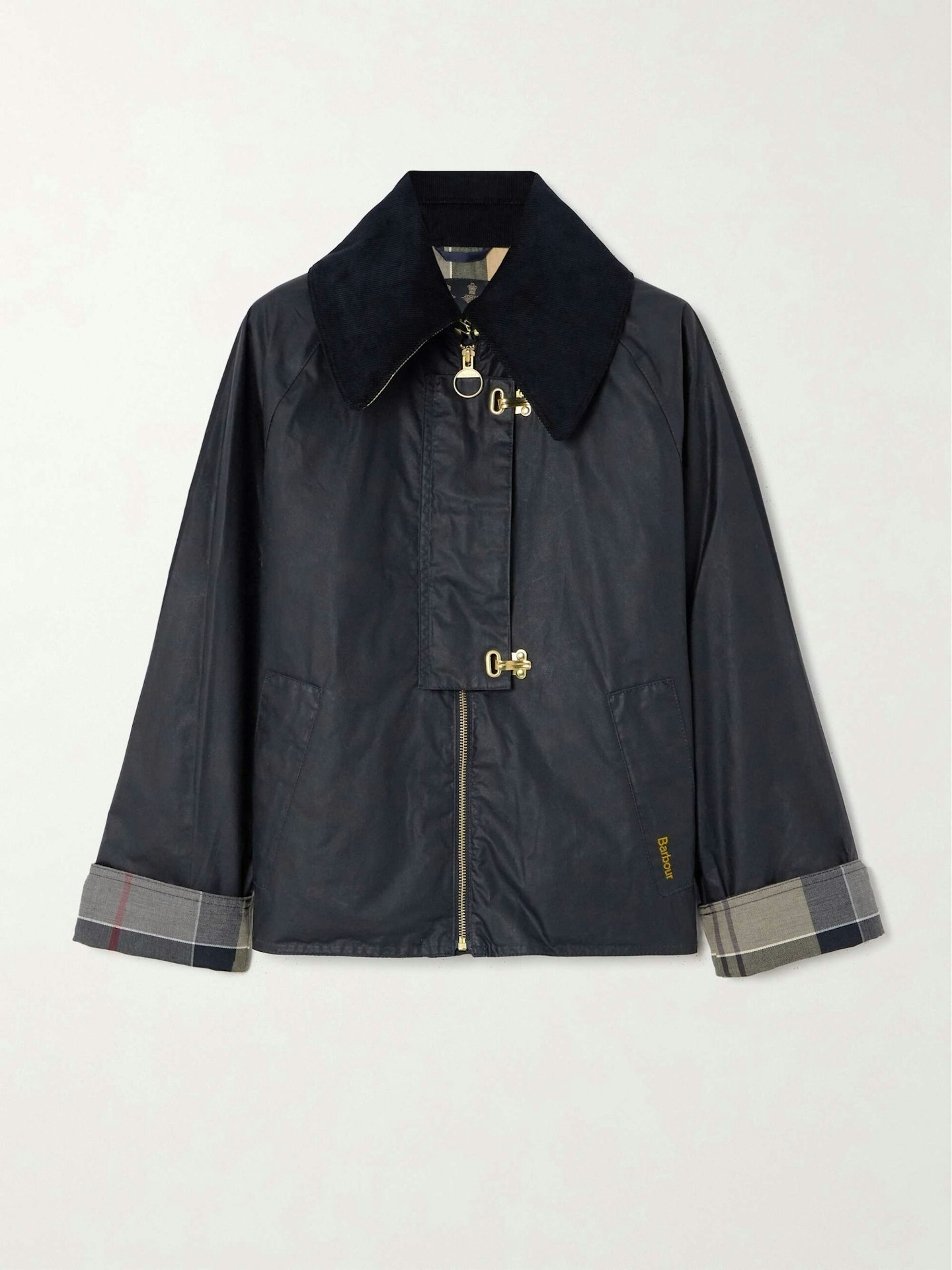 Barbour Drummond Corduroy-Trimmed Waxed Cotton Jacket