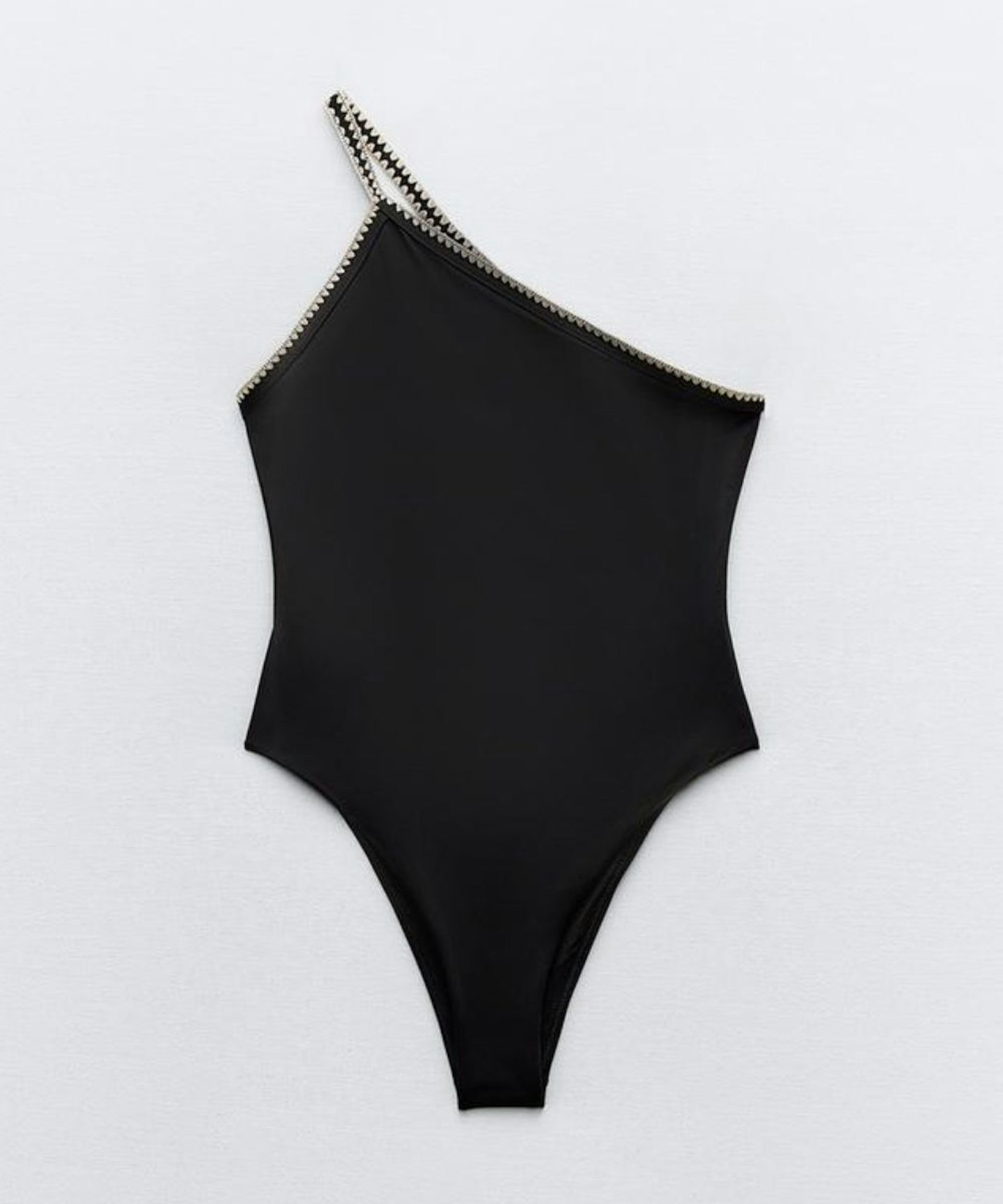 Embroidered Asymmetric Swimsuit