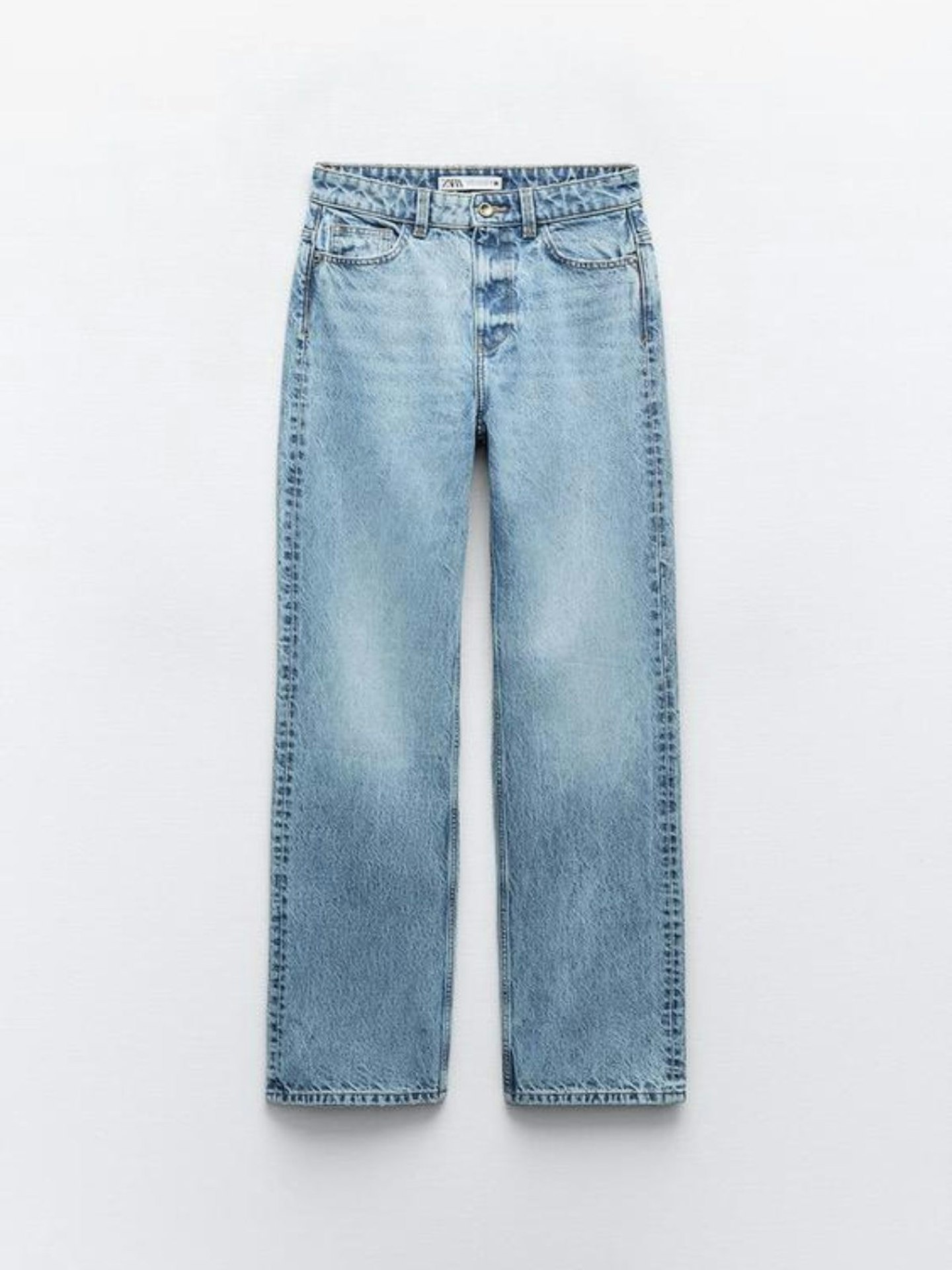 Zara, Z1975 Straight-Fit High-Waist Full Length Jeans