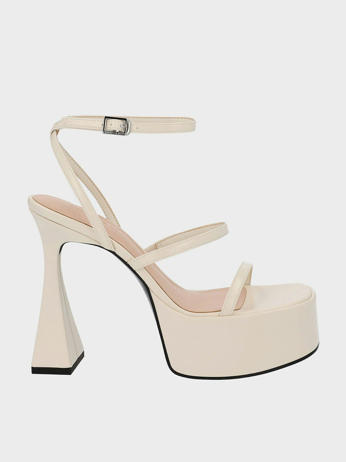 Charles & Keith, Strappy Sculptural-Heel Platform Sandals