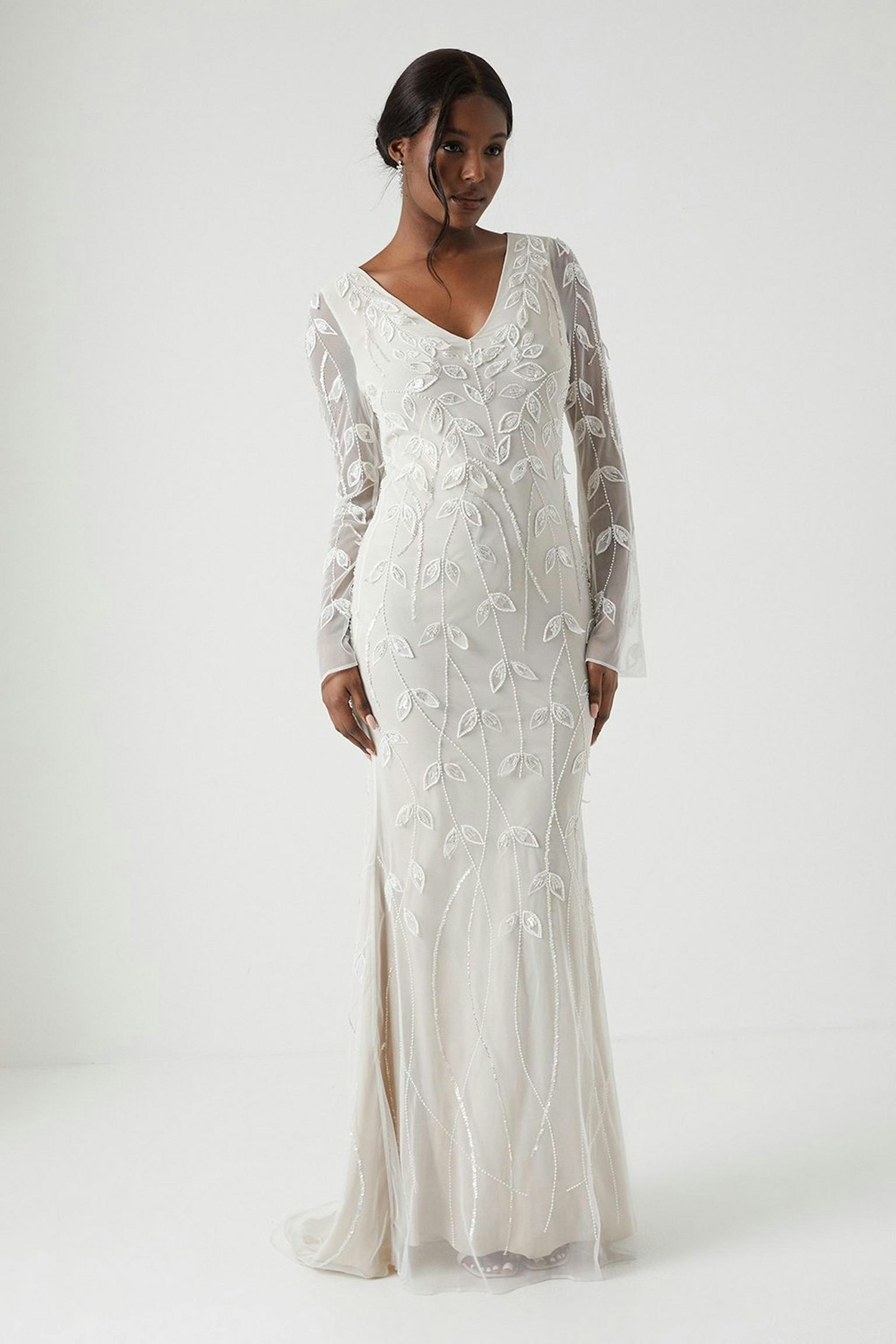 Coast, Premium Embroidered Trailing Floral Long Sleeve Wedding Dress