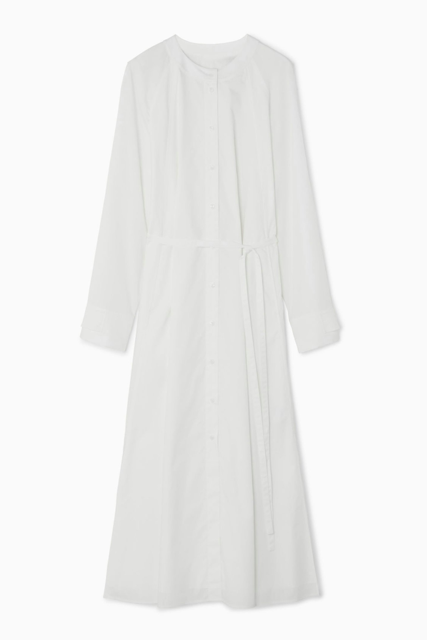 COS, Collarless Maxi Shirt Dress