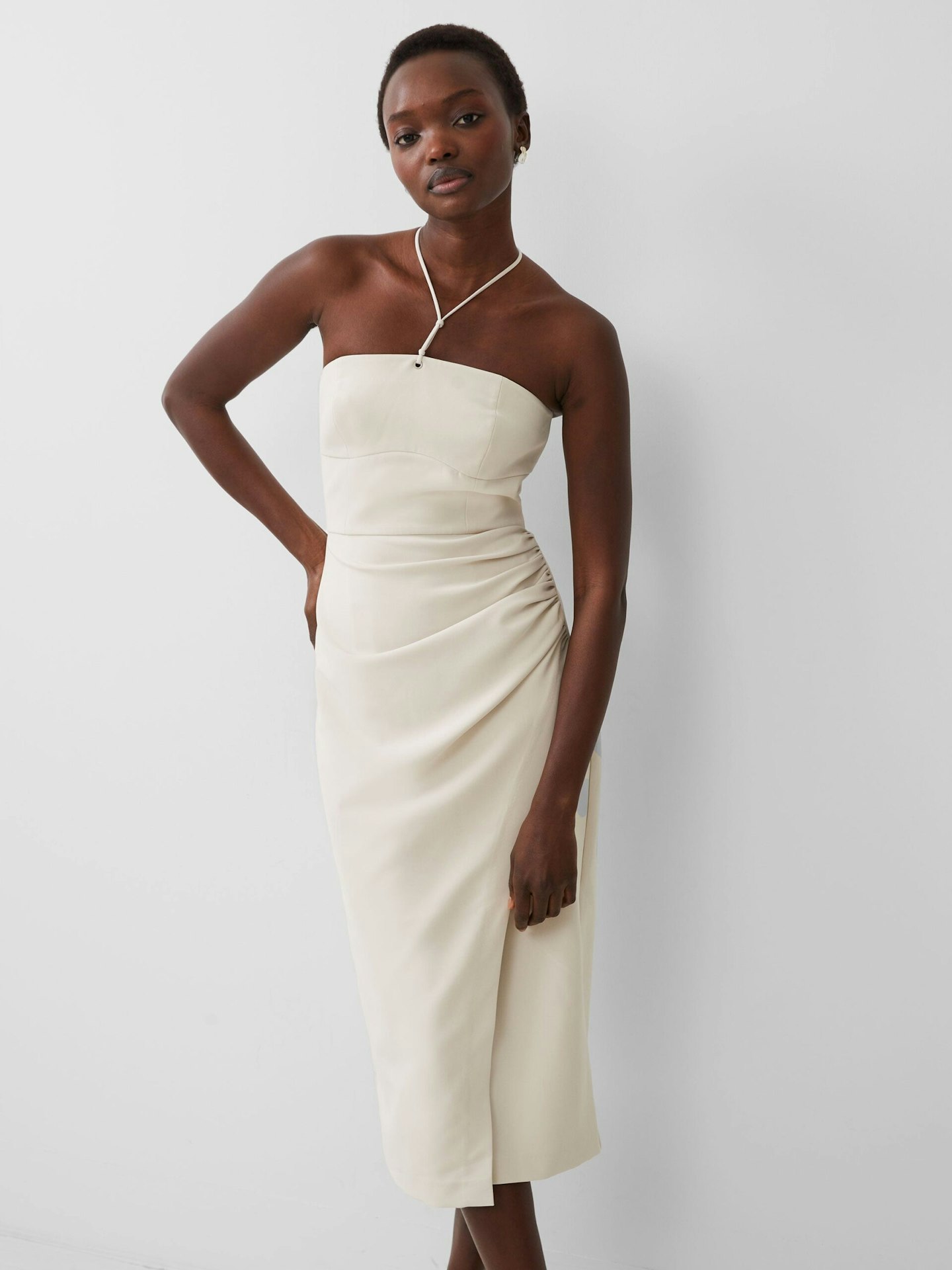 French Connection, Echo Crepe Halter-Neck Midi Dress