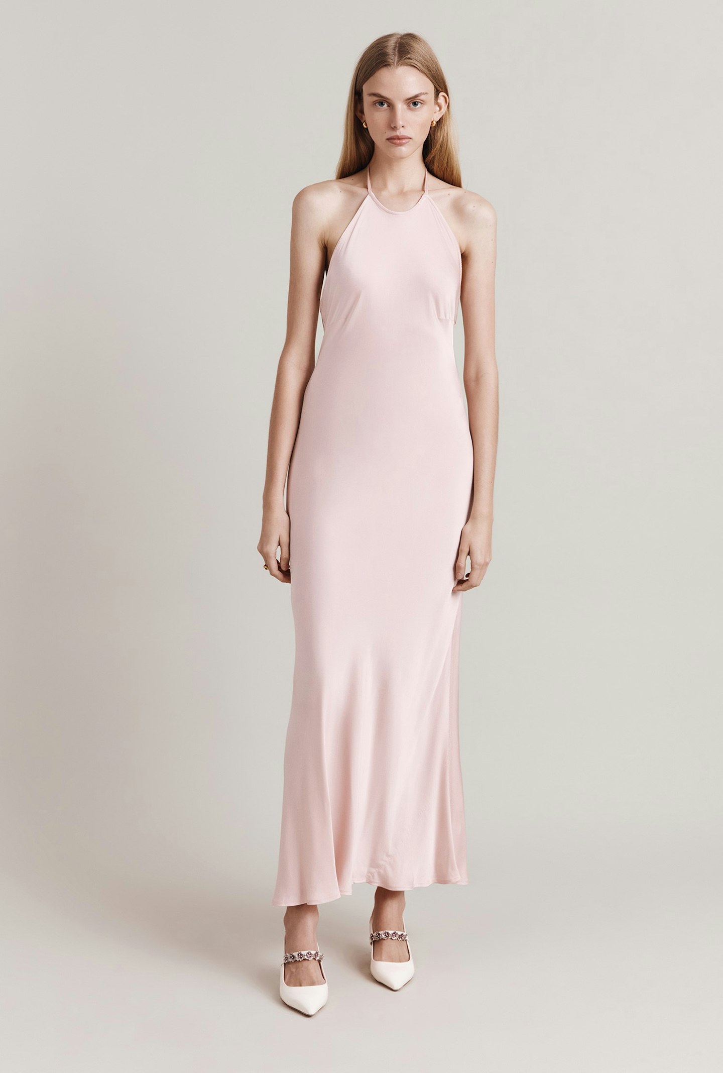 Ghost, Chloe Satin Midi Dress