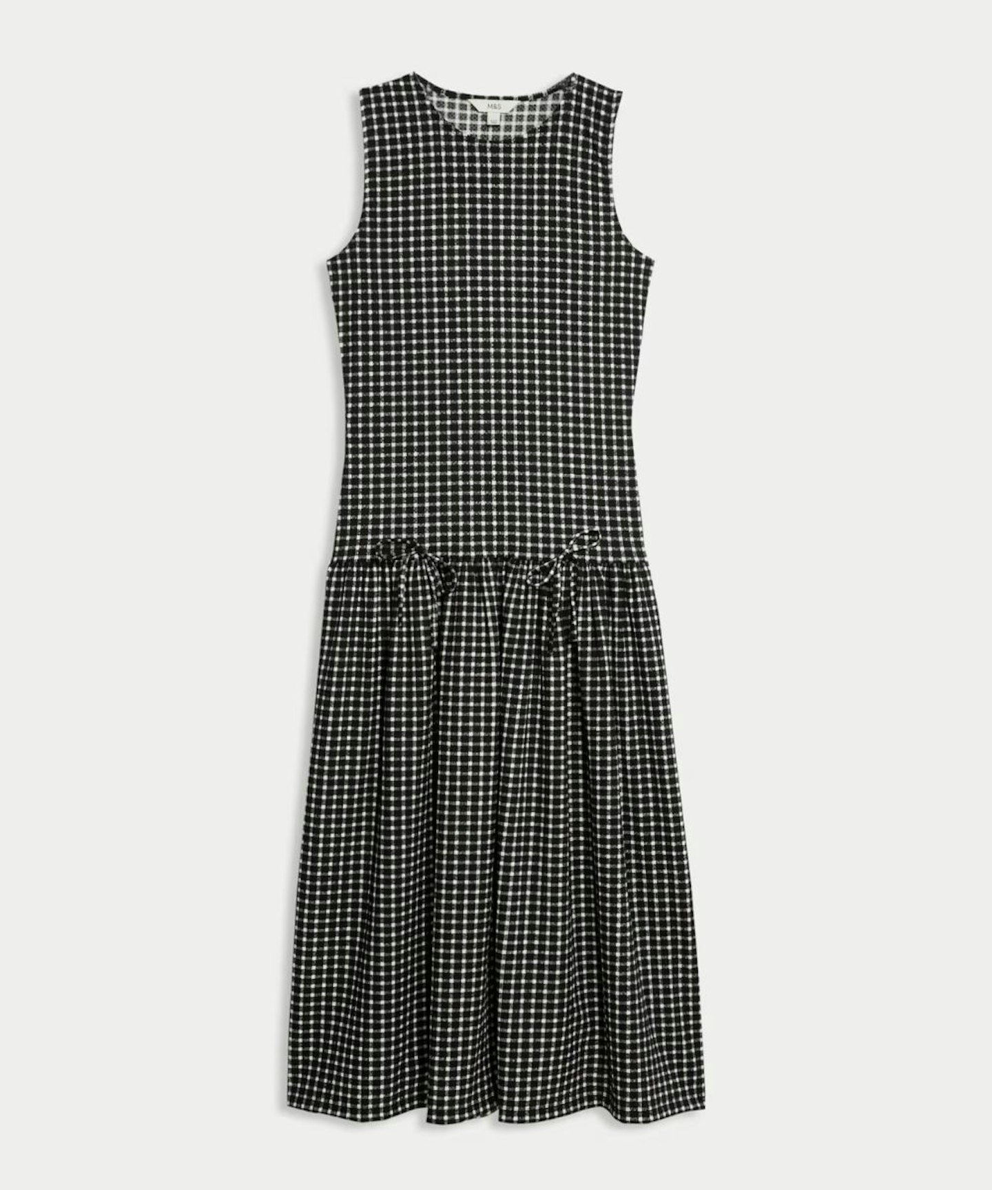 Checked Midi Waisted Dress
