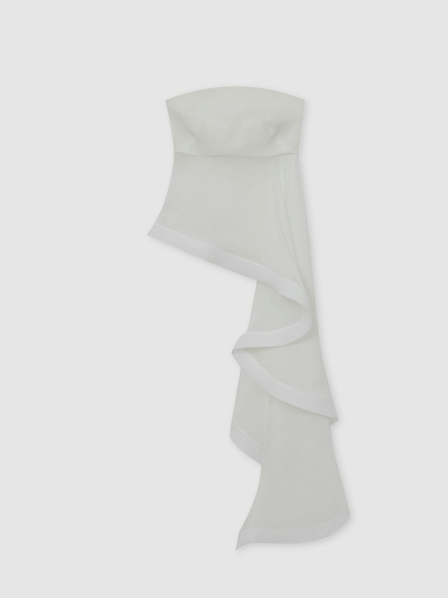 Tuesday – Reiss Silk Asymmetric-Ruffle Bandeau Top In Ivory