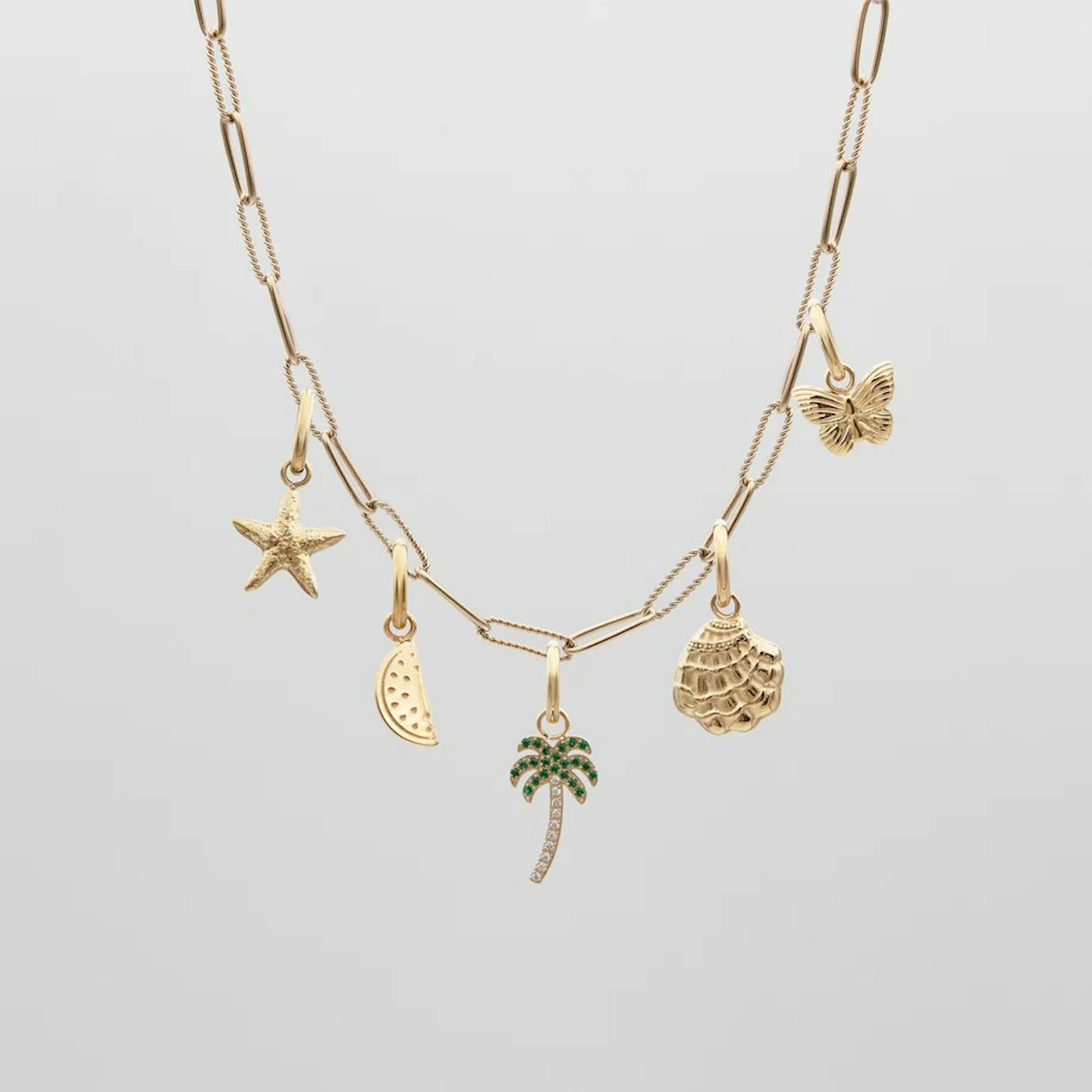 Wednesday - Tropical Gold Charm Necklace