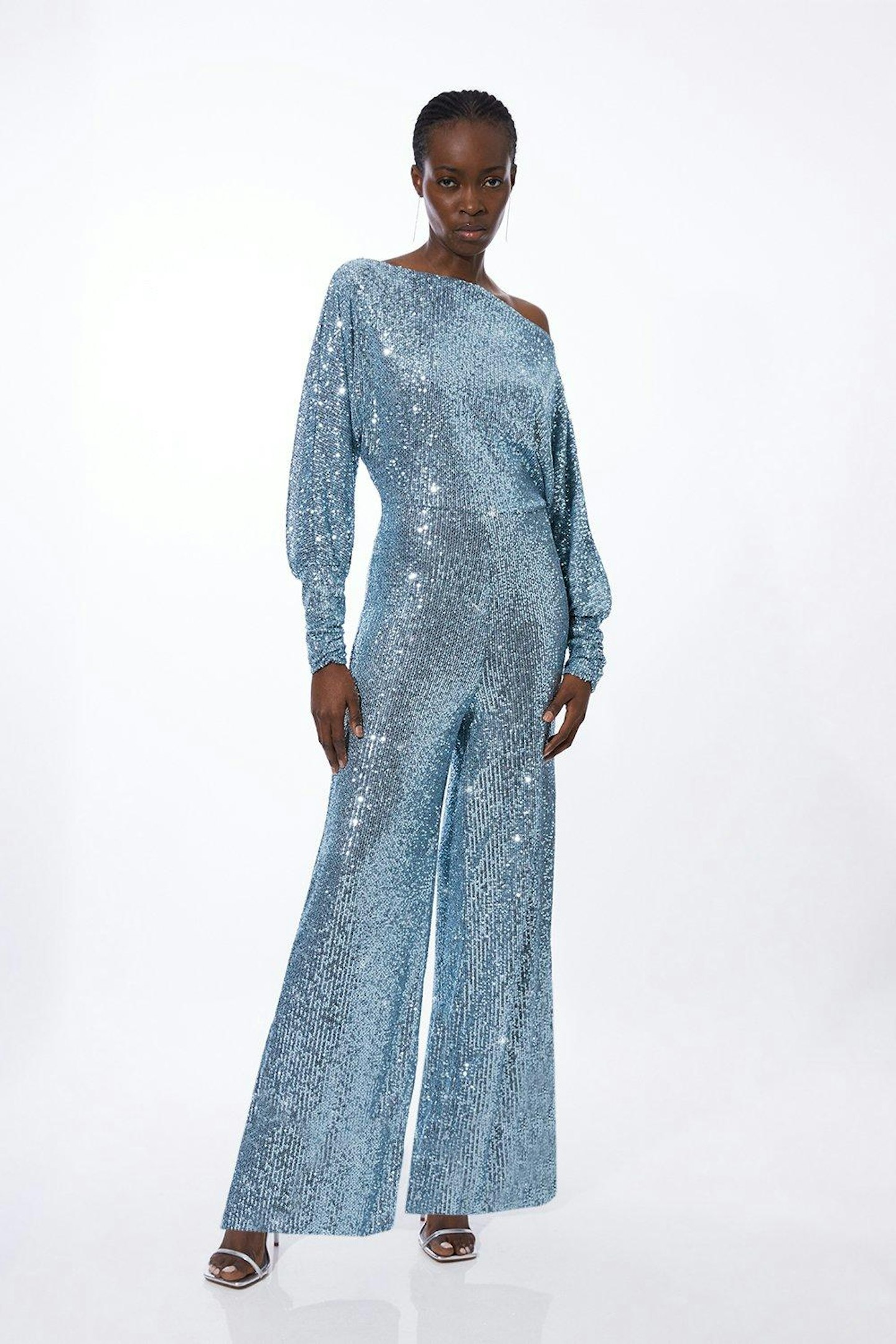 Karen Millen, Tall Stretch Jersey Sequin Wide-Leg Jumpsuit