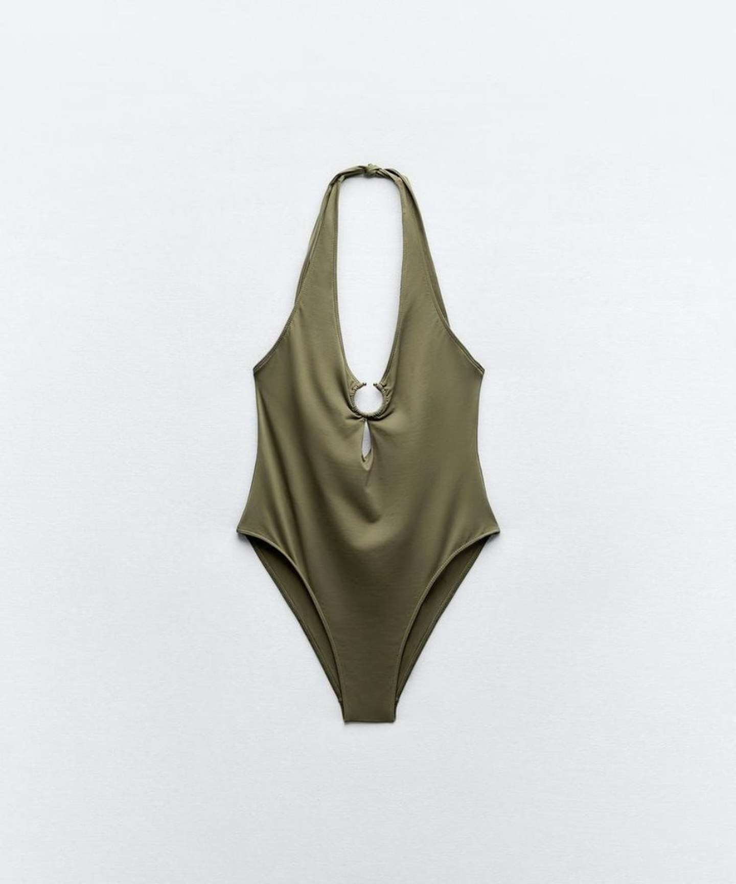 Halter Swimsuit With Metal Piece 