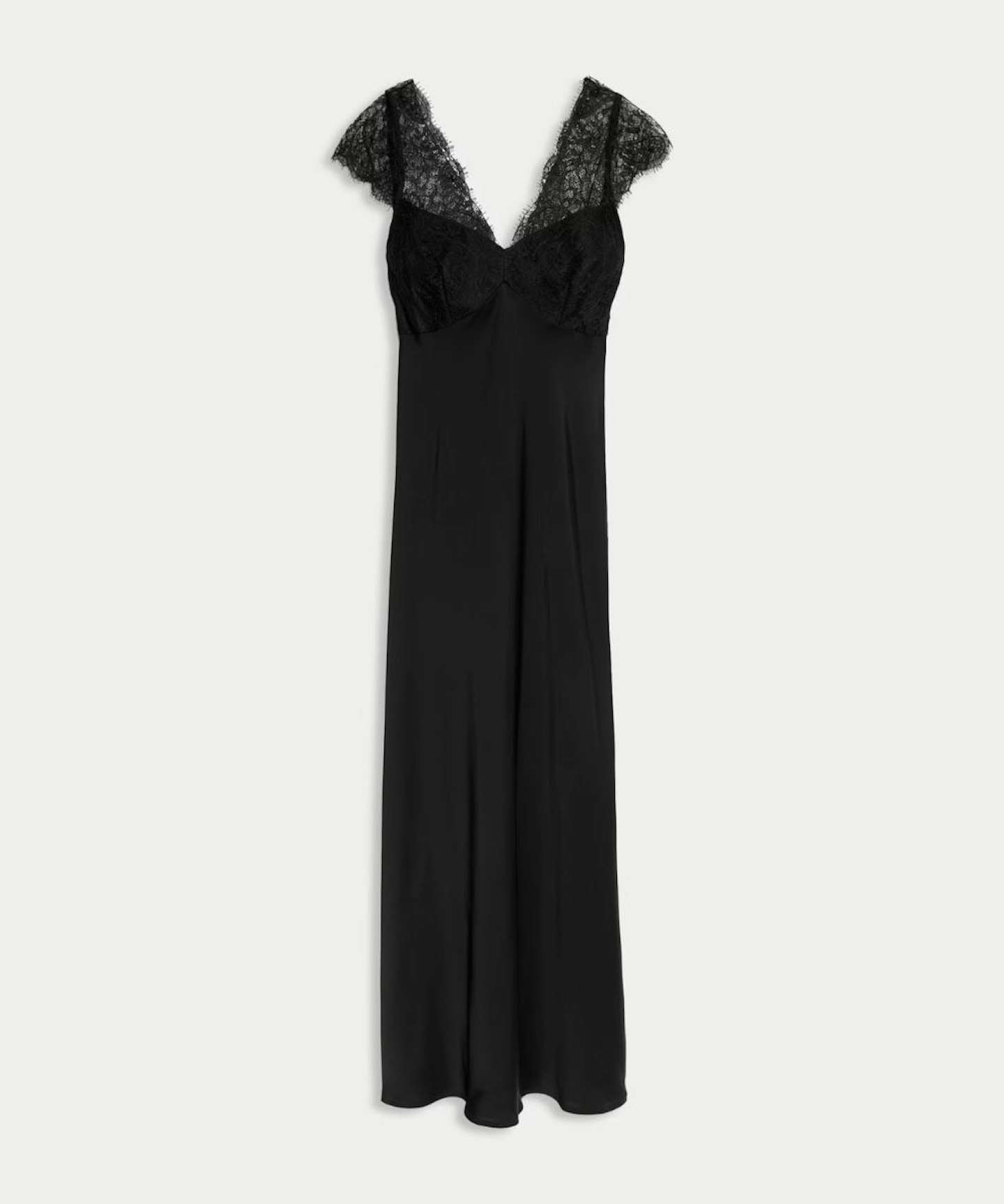 Lace V-Neck Midi Slip Dress