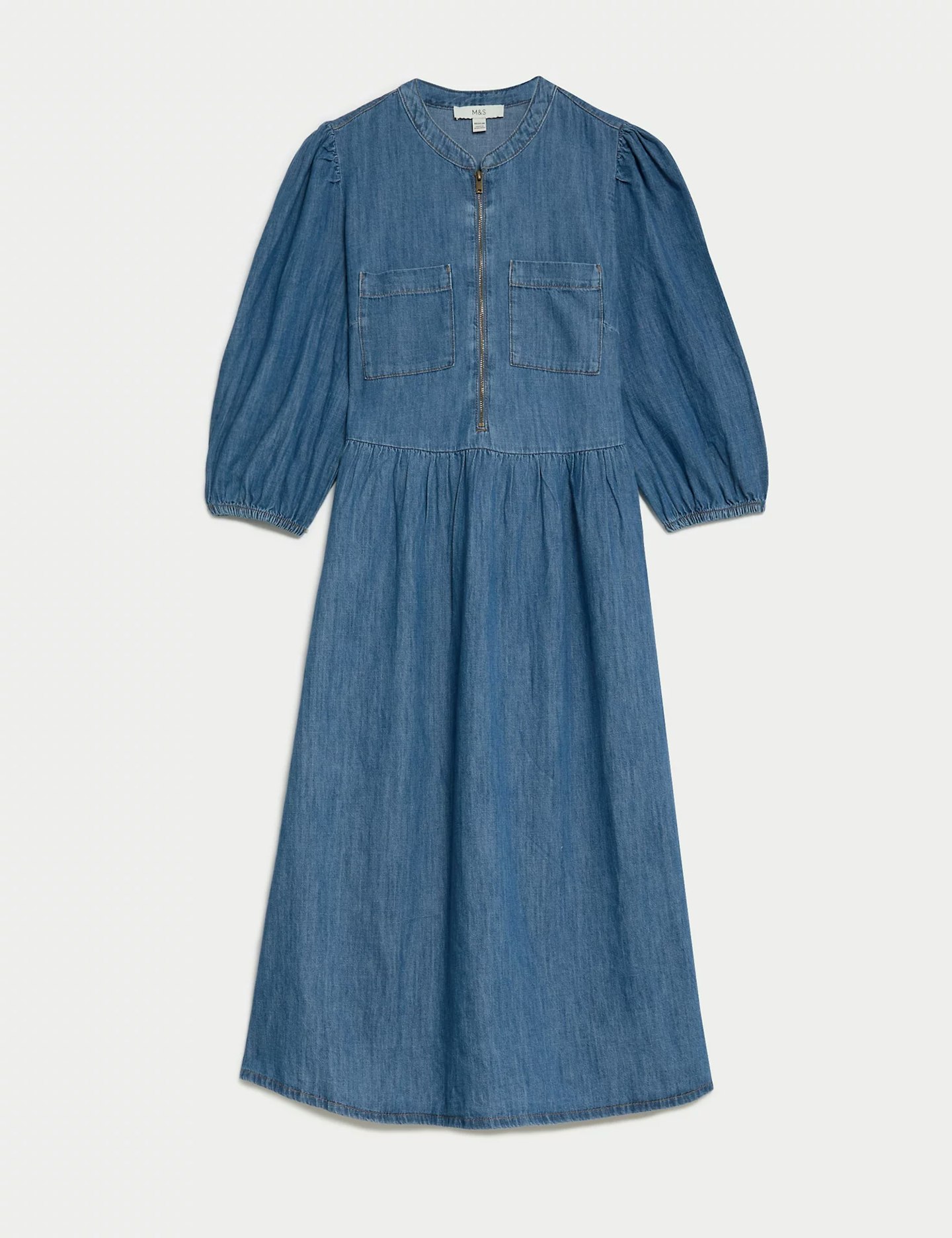 M&S, Pure Cotton Denim Midi Dress