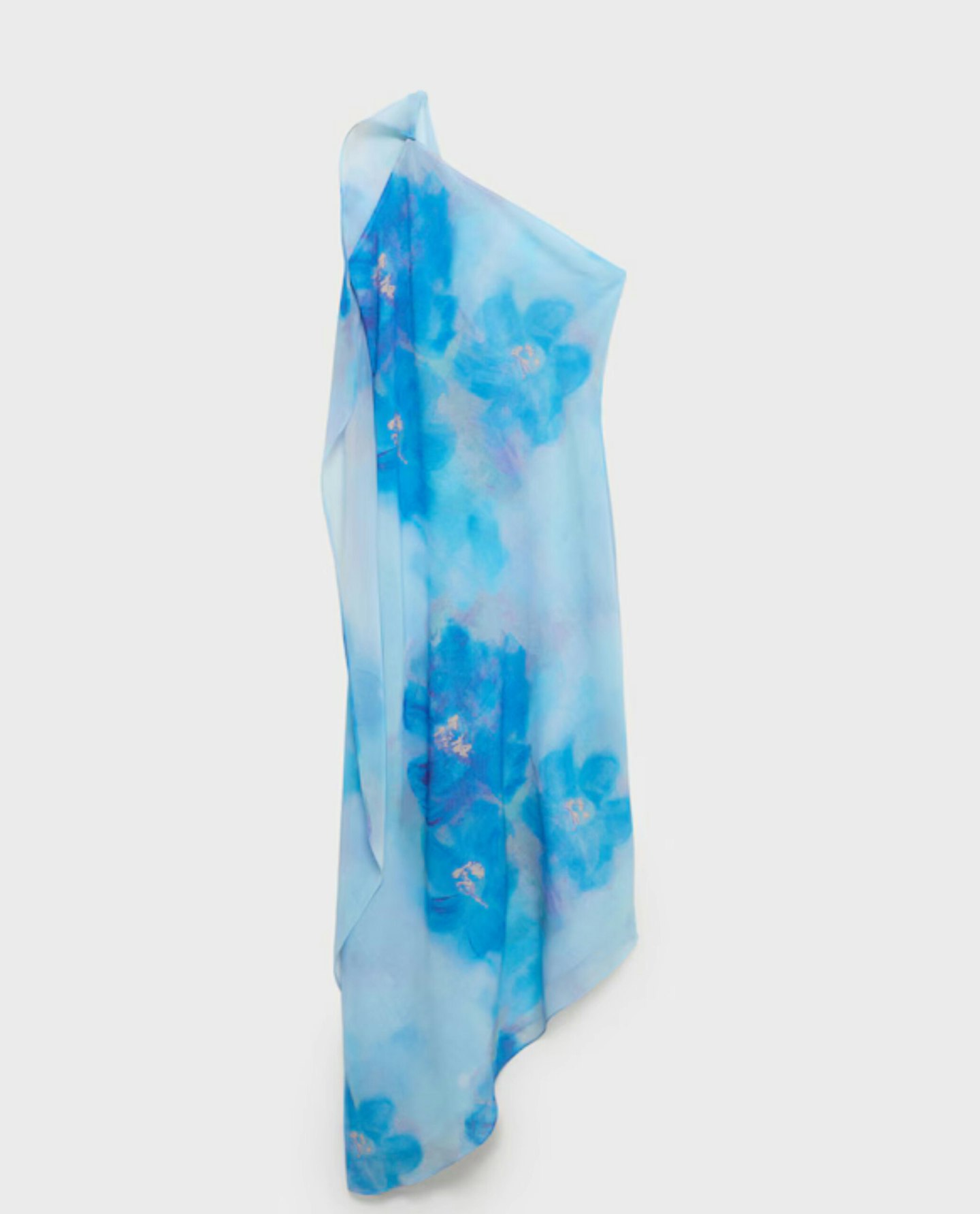 Asymmetrical Floral Scarf Dress