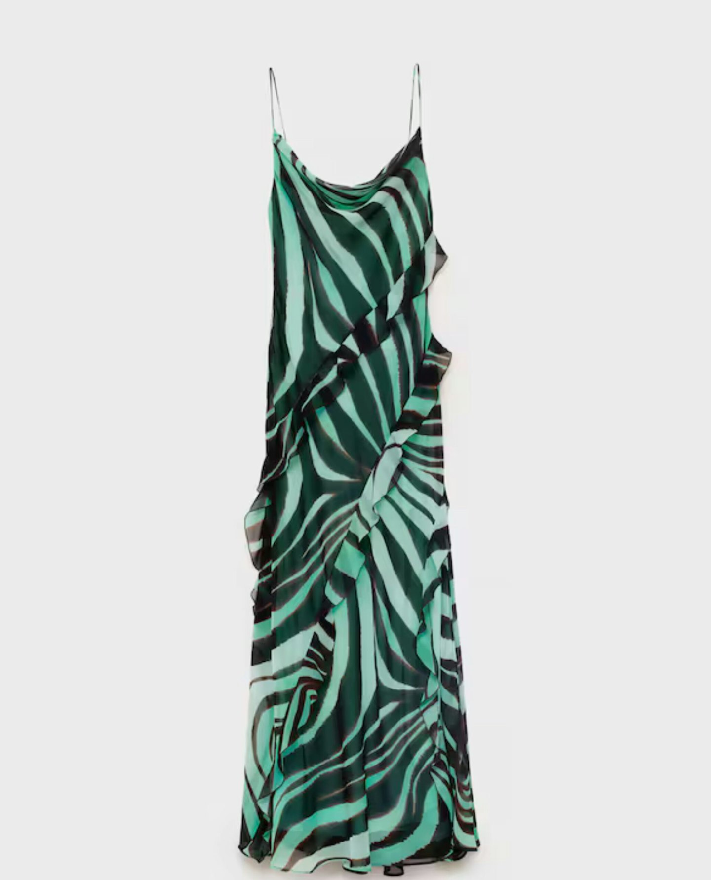 Zebra Print Dress With Ruffles