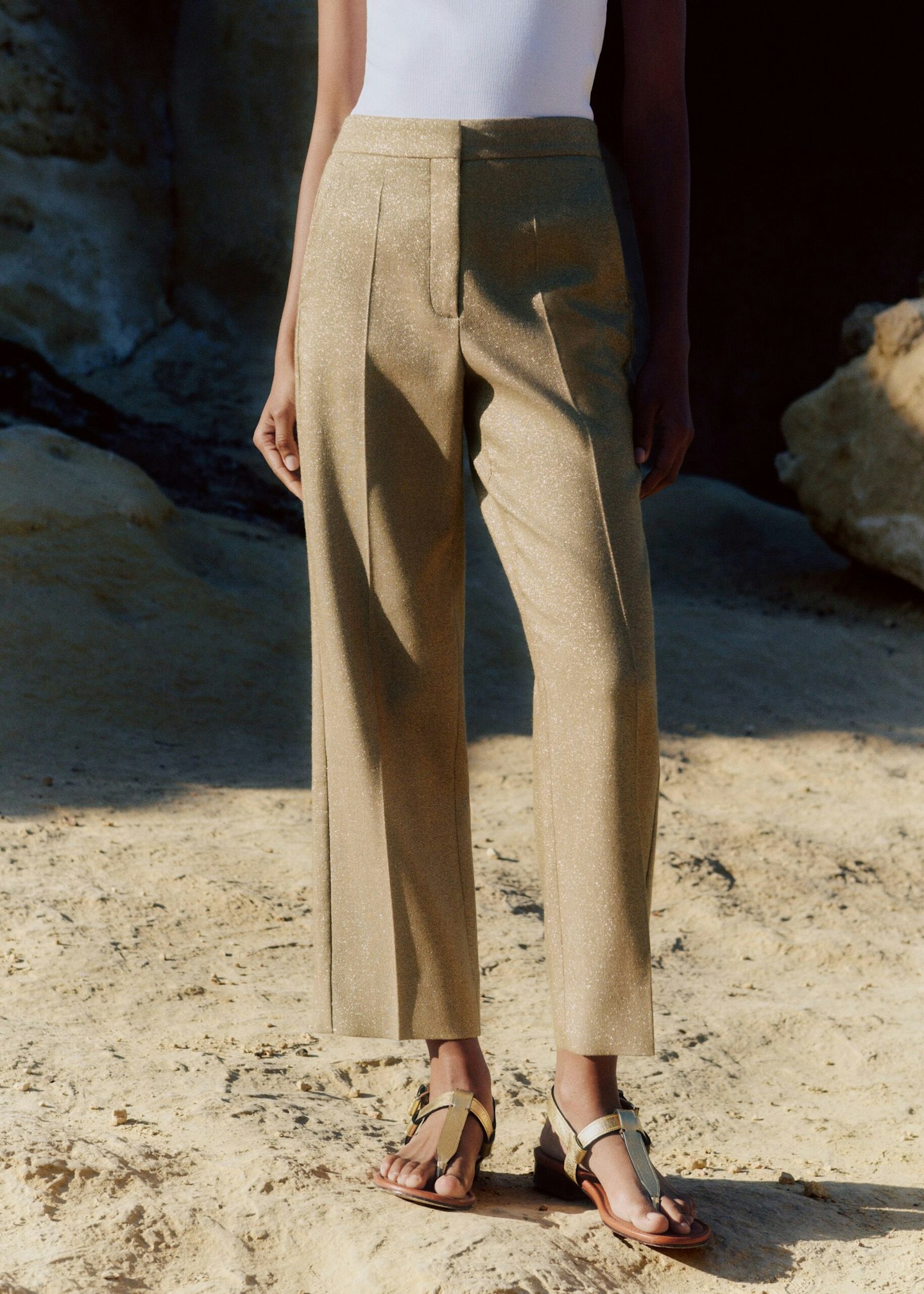 Me+Em, Metallic Slim Crop Trousers
