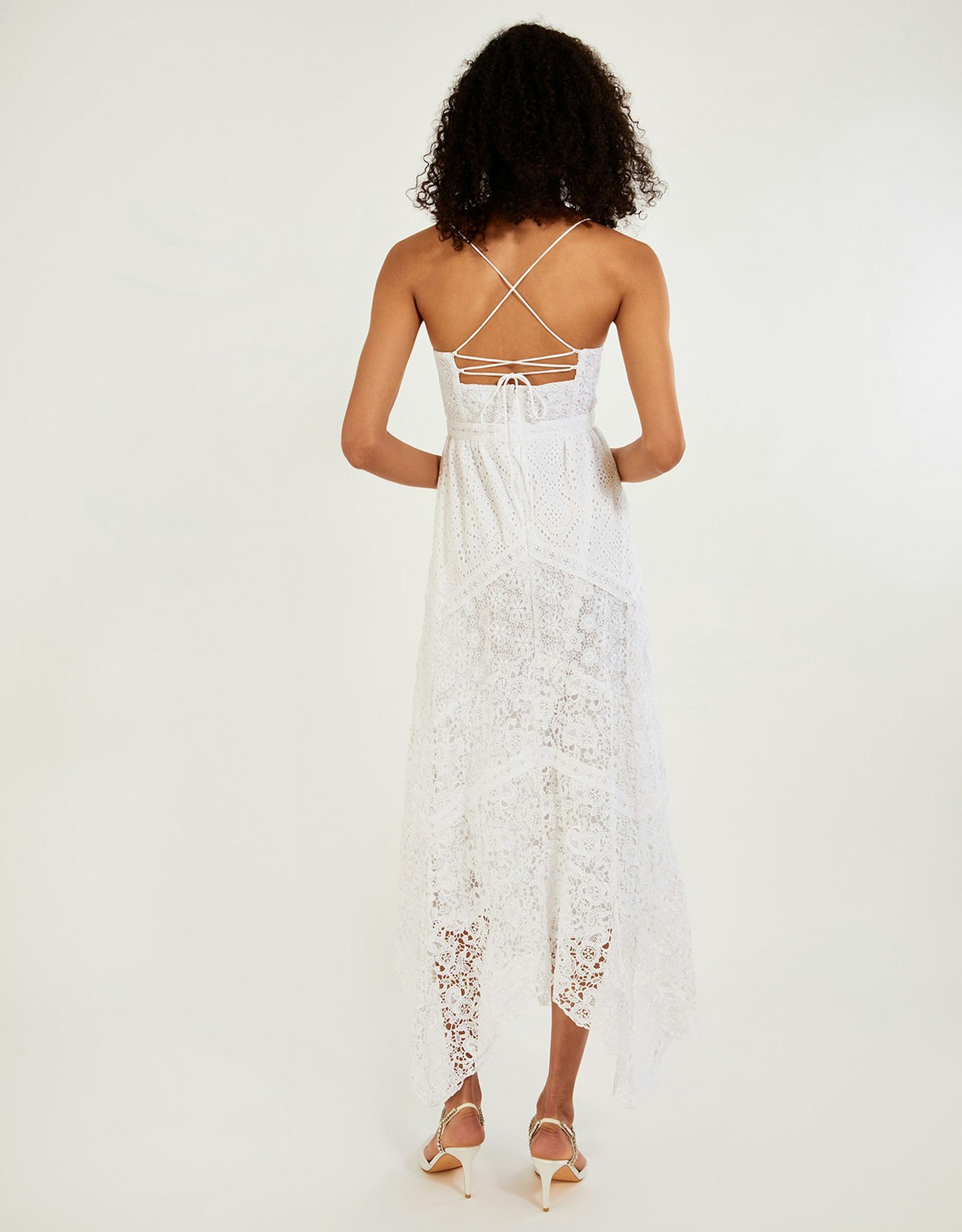 Monsoon, Carla Lace Hanky Hem Bridal Maxi Dress