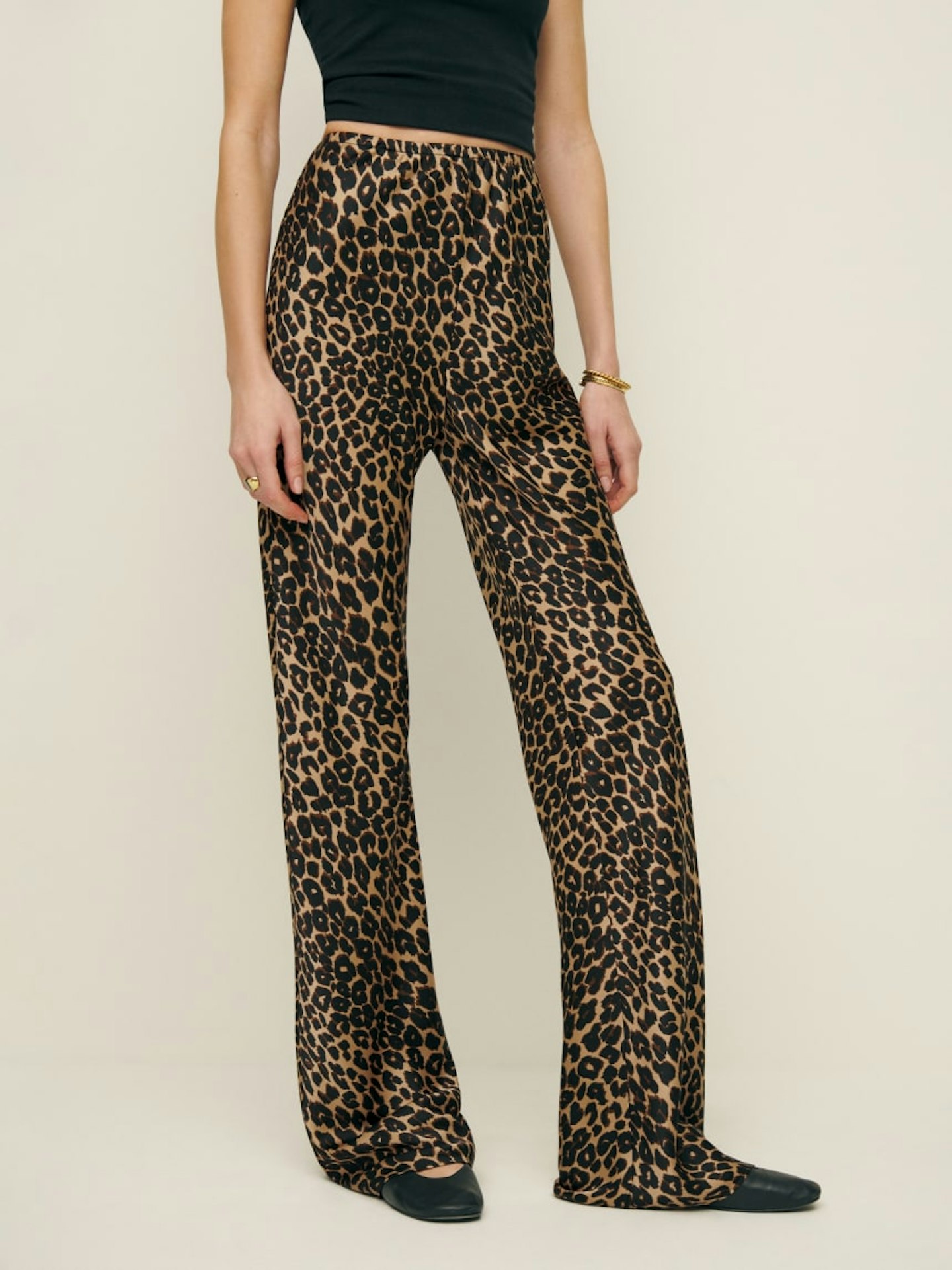 Reformation, Gale Satin Mid-Rise Bias Pant