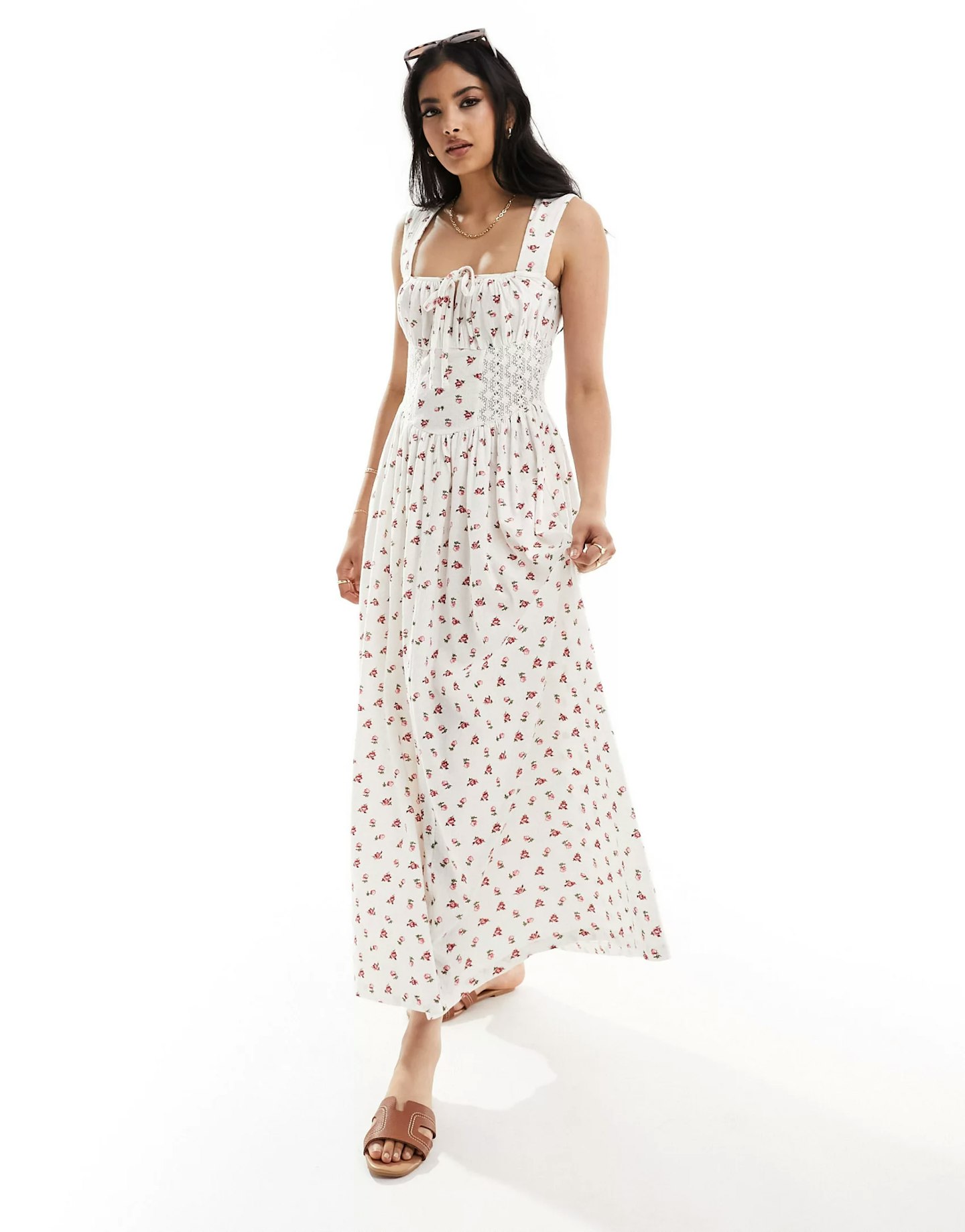 ASOS Design, Square Neck Ruched Bust Maxi 