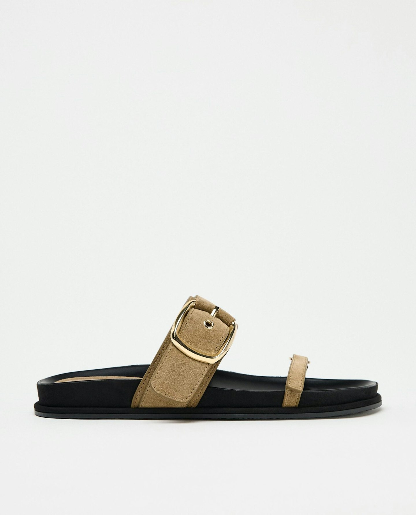 Flat Strappy Split Suede Sandals