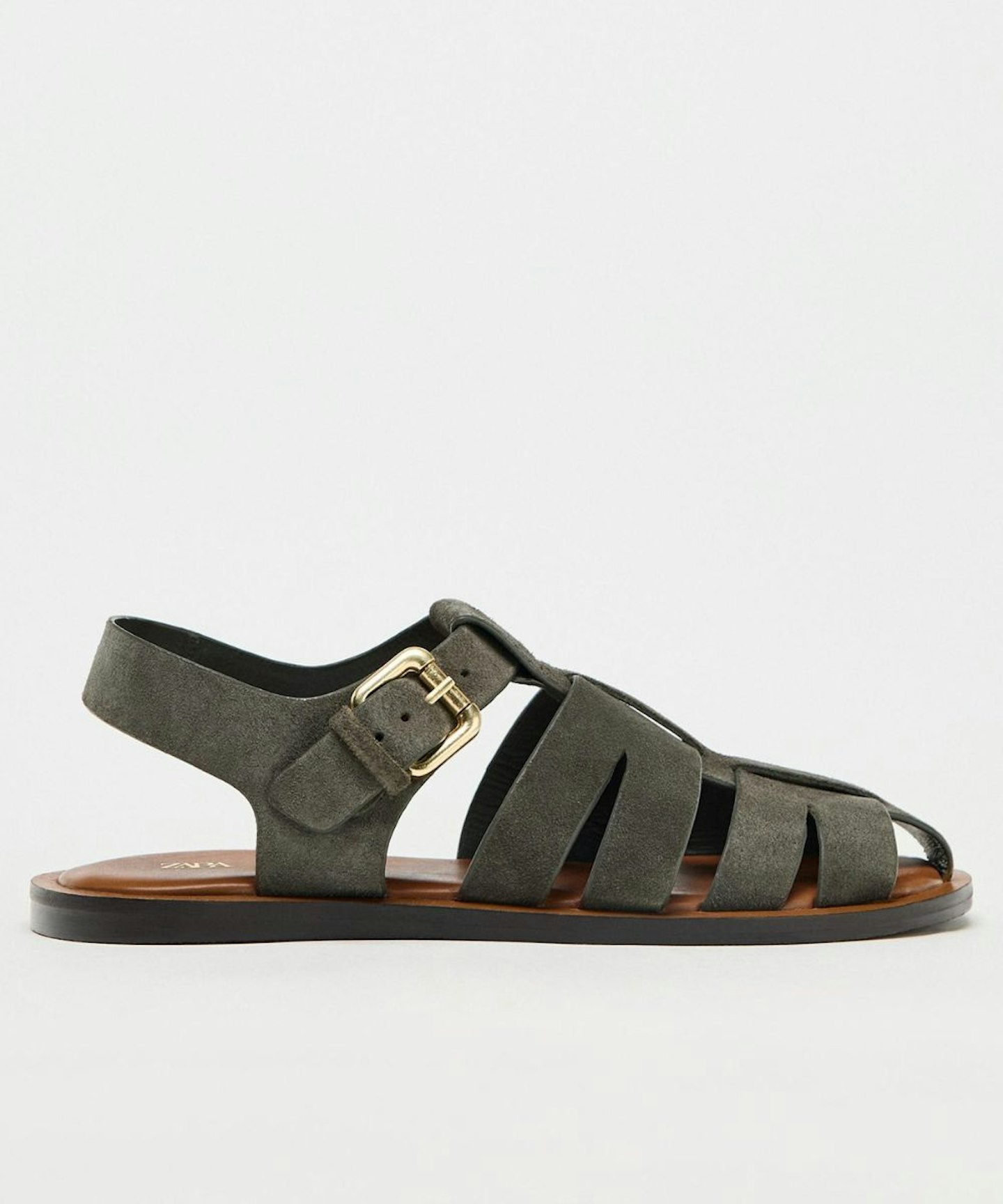 Split Suede Cage Sandals