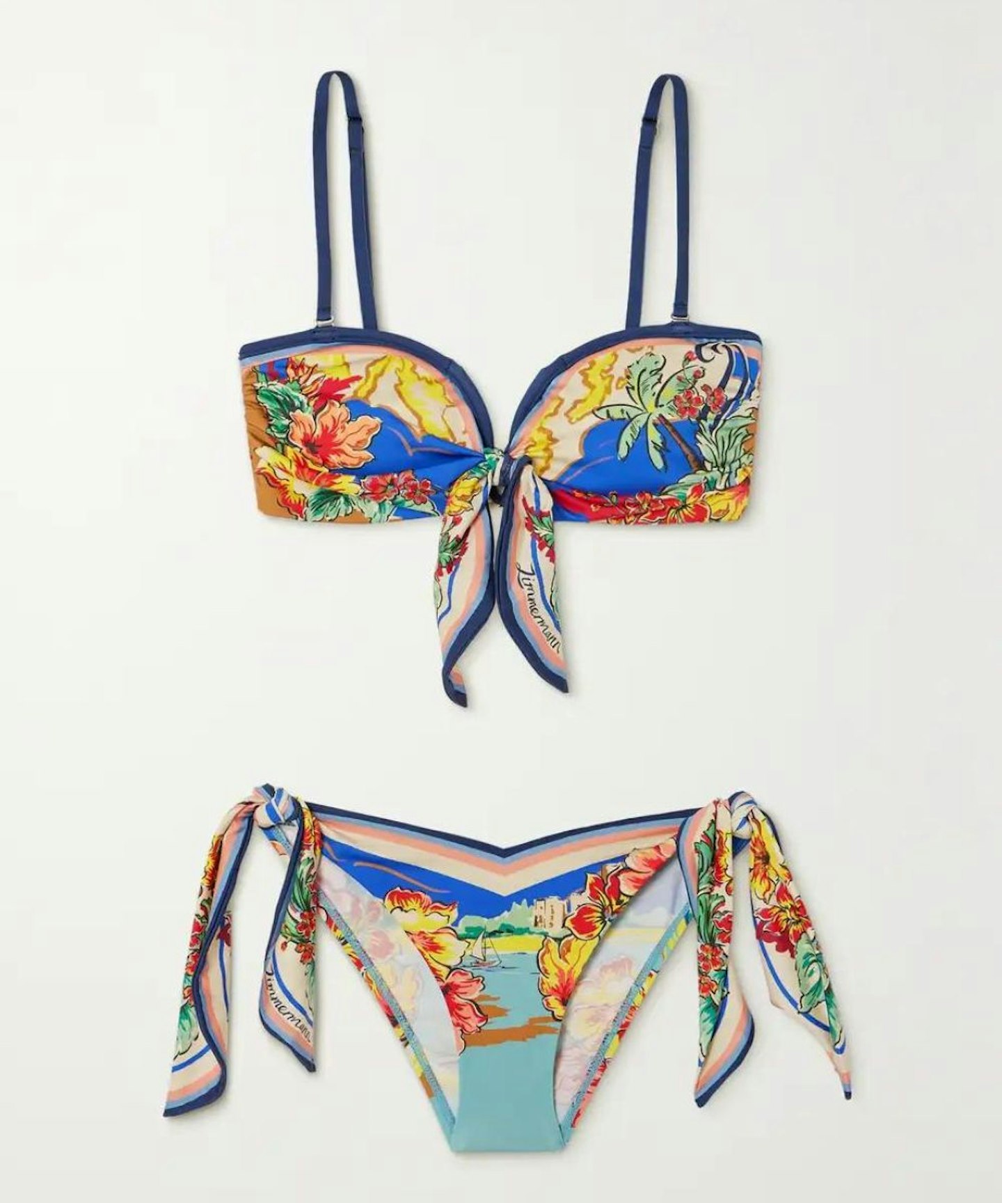 Zimmerman, Alight Tie-Detailed Printed Bikini