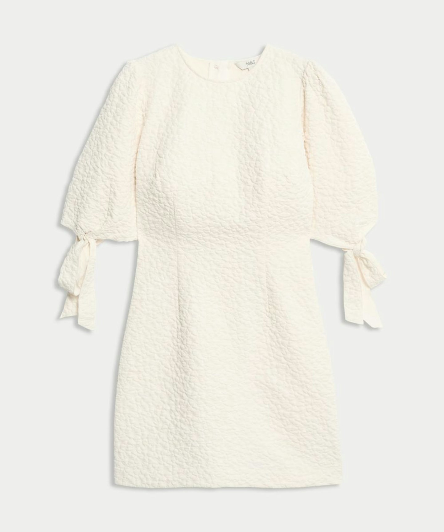 Jacquard Tie Detail Mini Shift Dress
