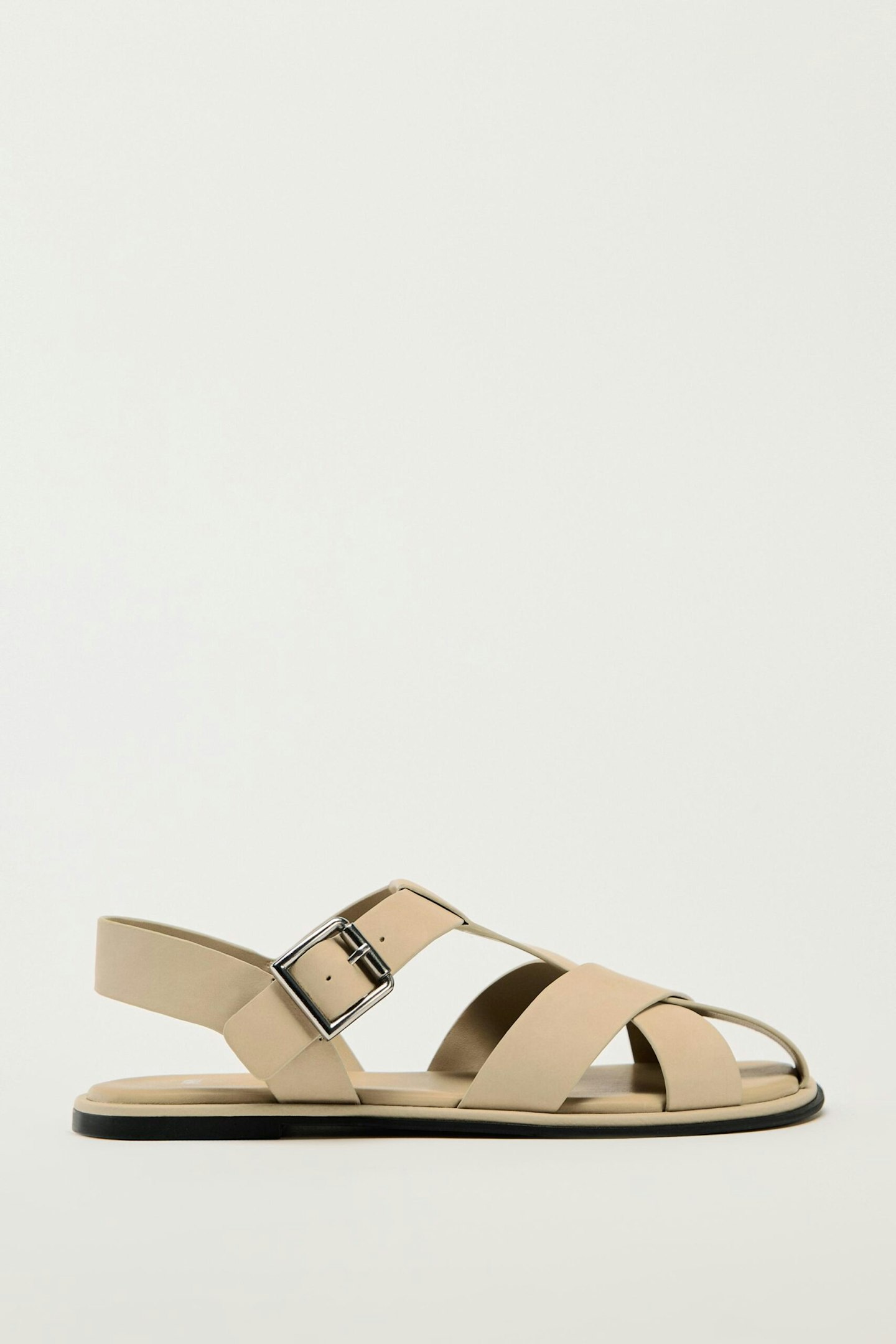 Zara, Flat Leather Cage Sandals