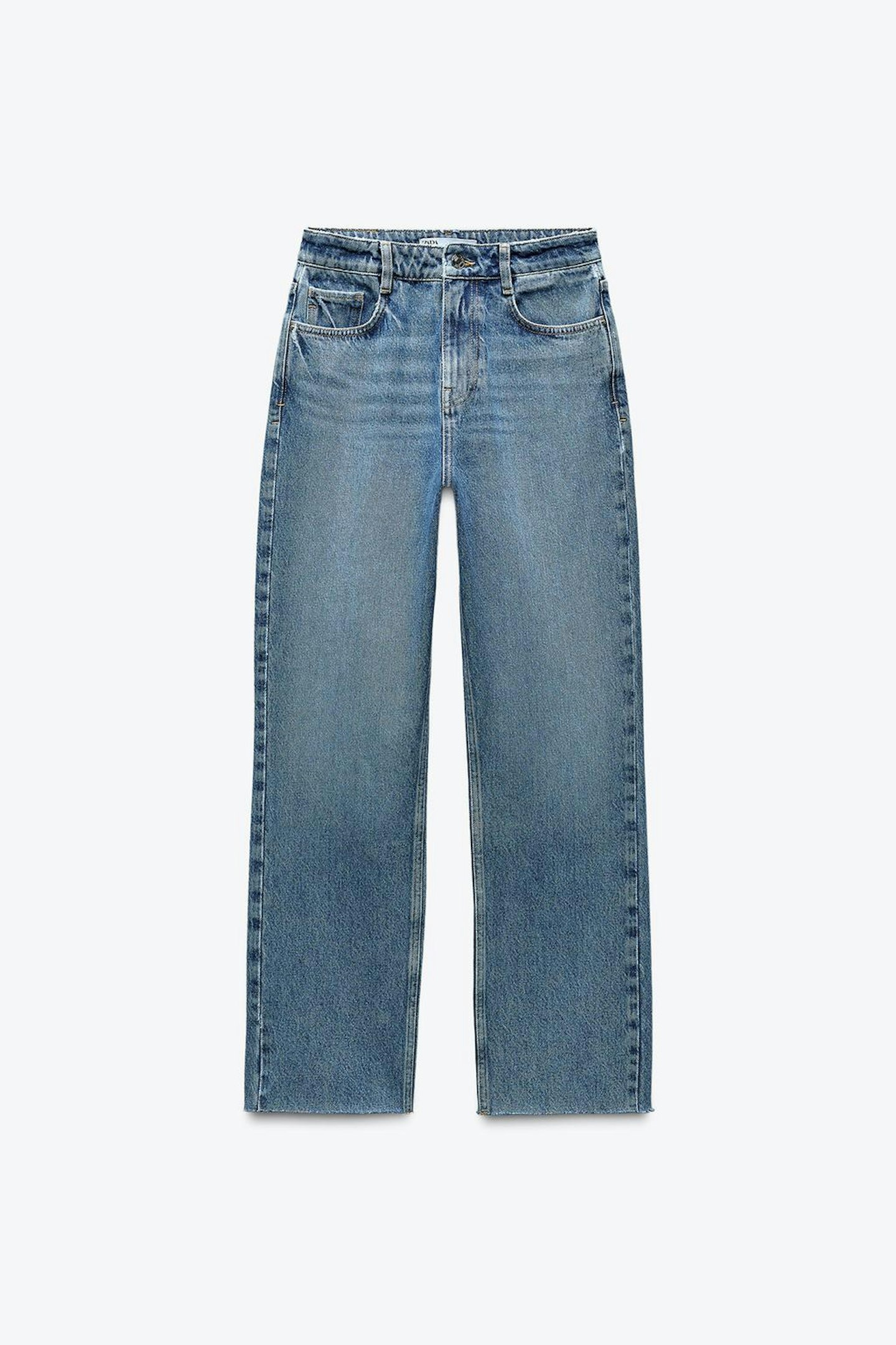 Zara, High-Rise Straight Jeans