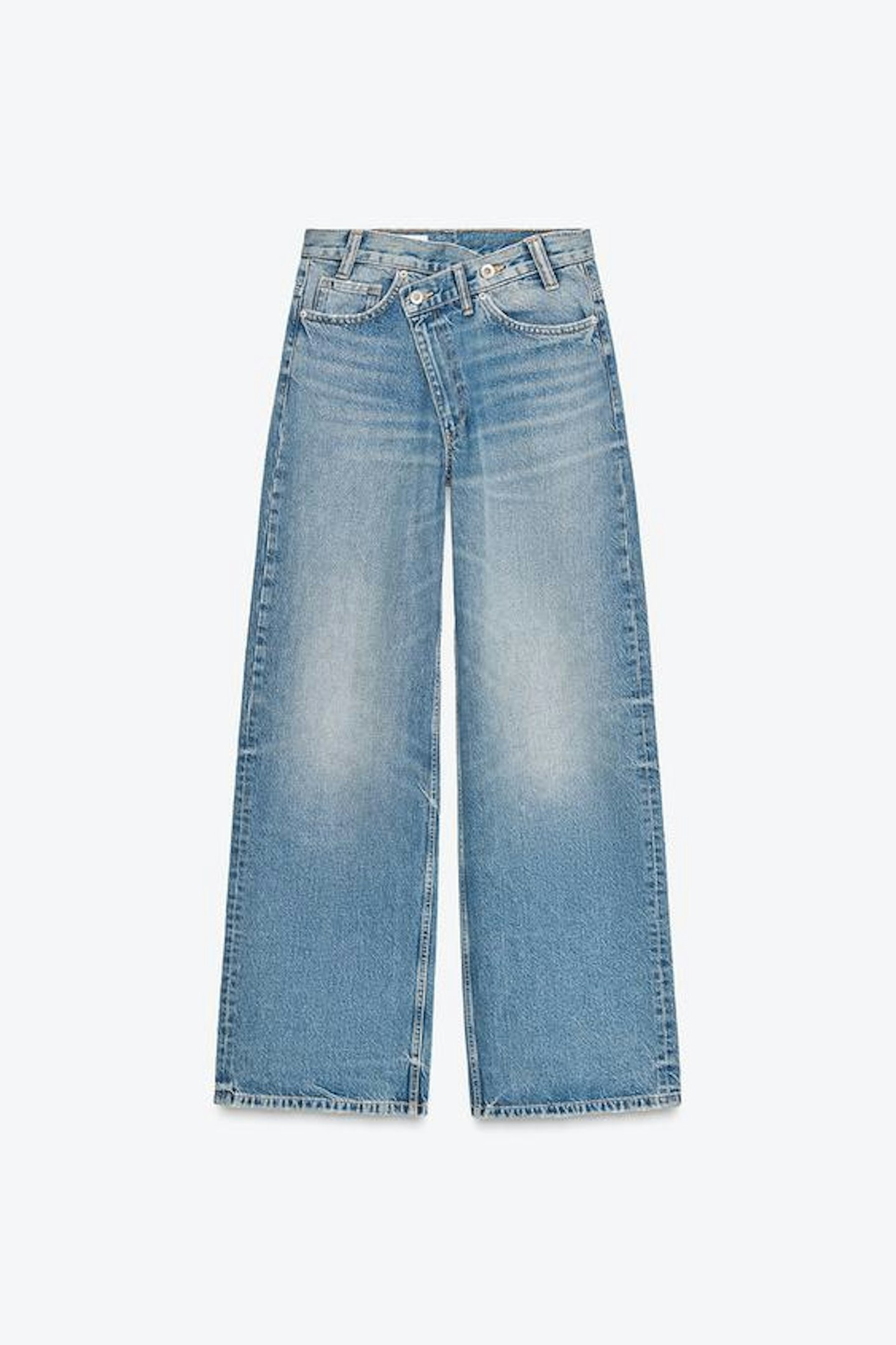 Zara, Wide-Leg Crossover Jeans