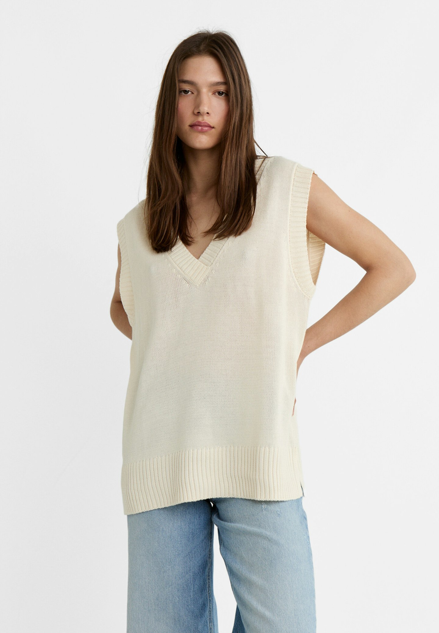  Stradivarus, Oversized Knit Waistcoat