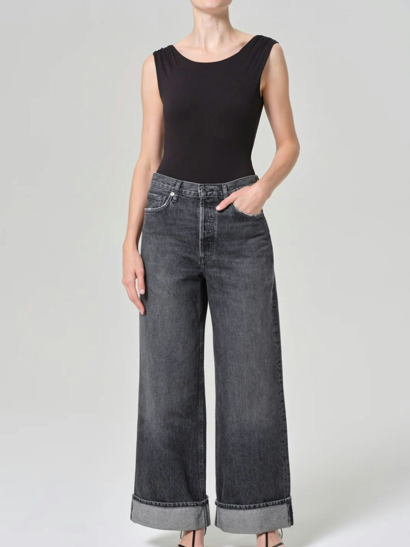 AGOLDE, Dame High Rise Wide Leg Petite Jeans