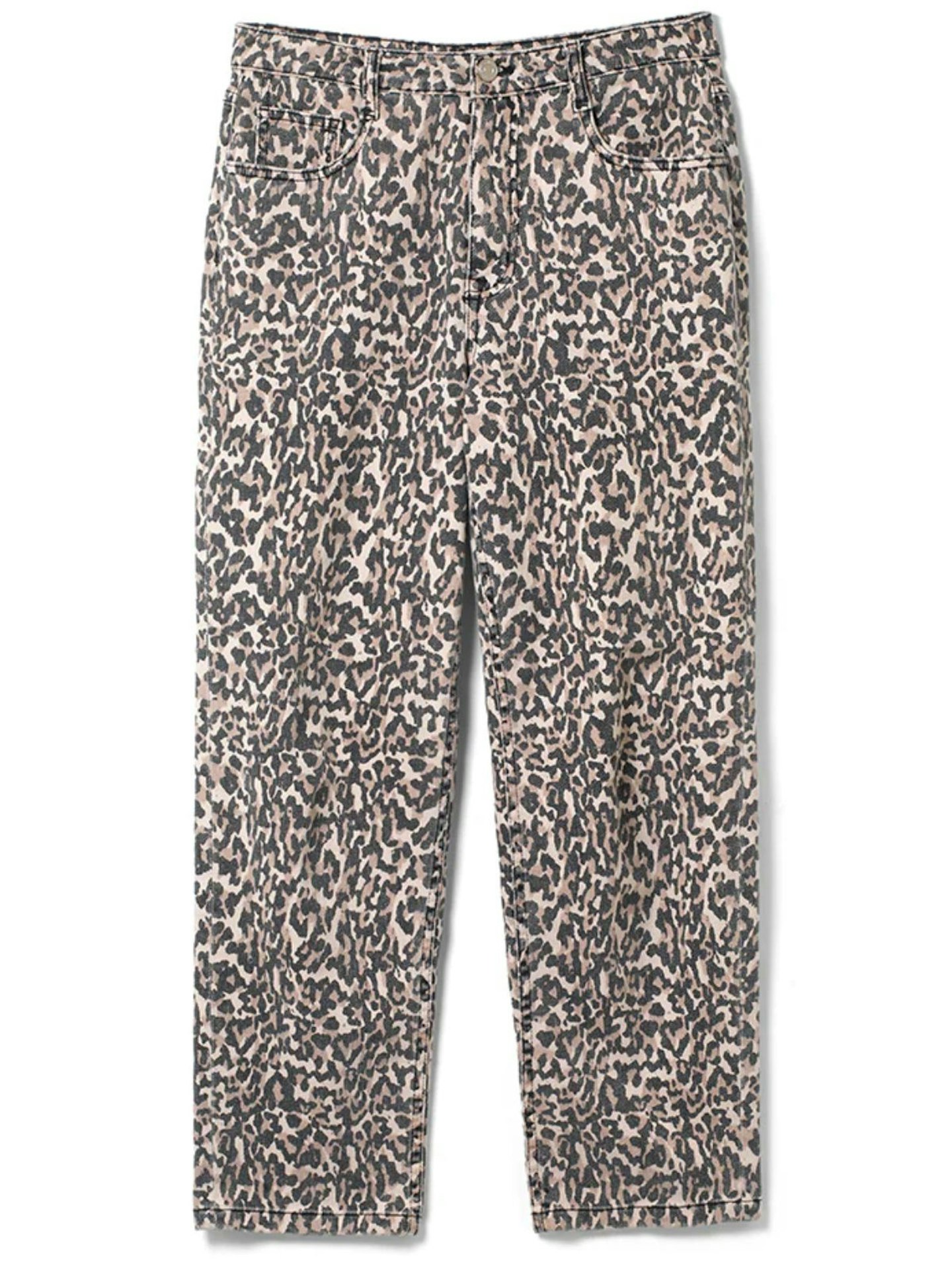 Nobody's Child, Leopard Print Tapered Straight Leg Jeans