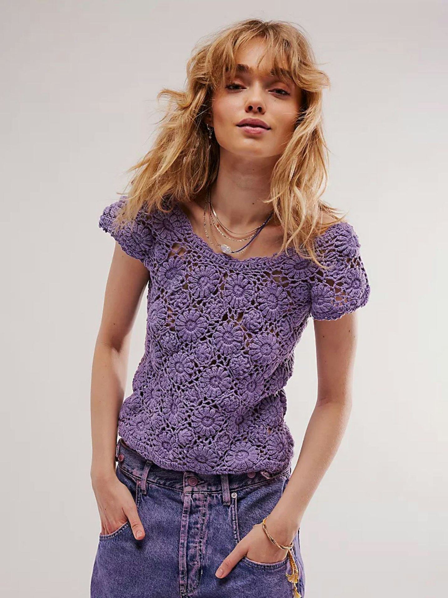 Free People We Are The Free Alicia Crochet Jumper