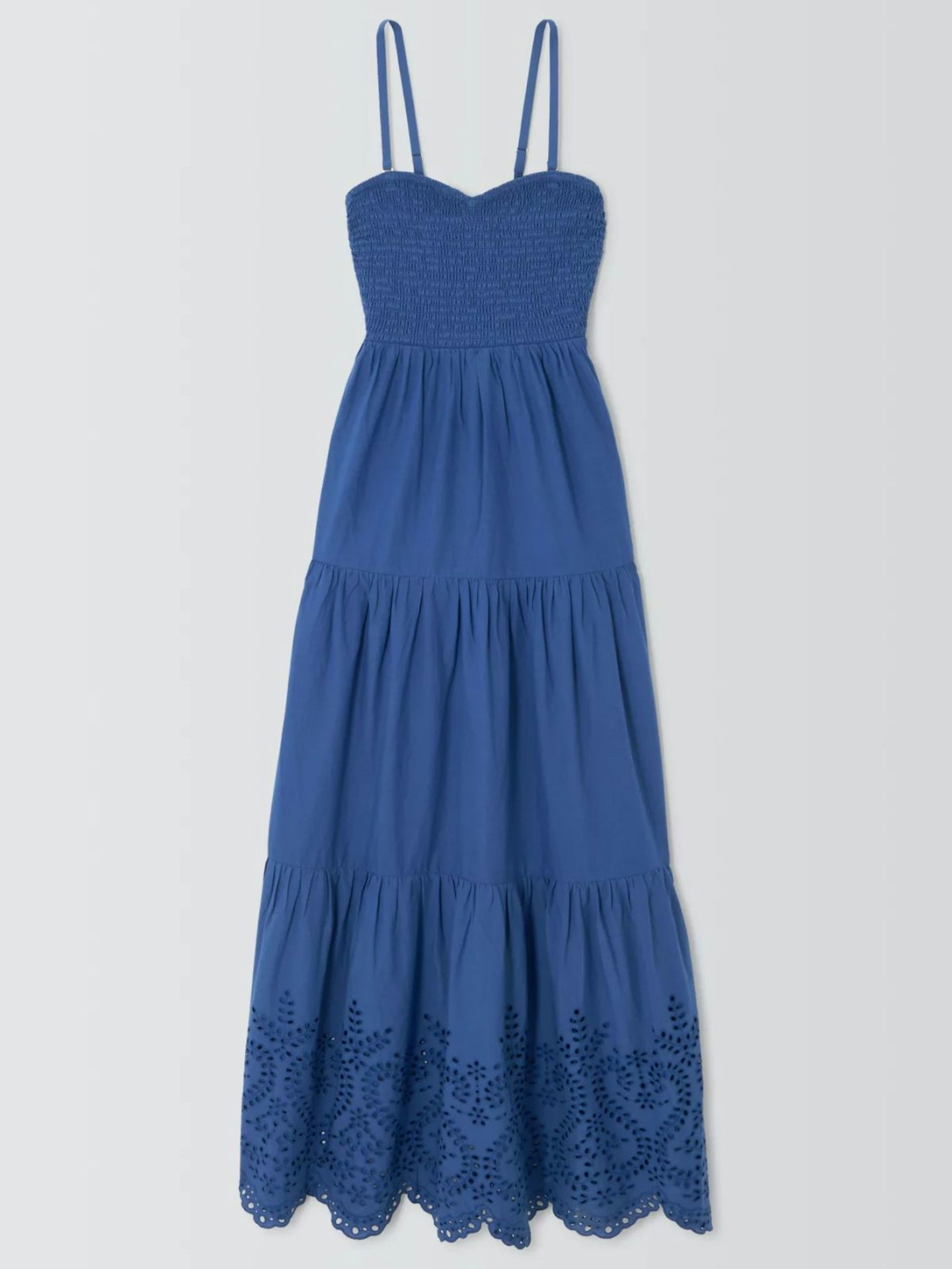 John Lewis Broderie Shirred Beach Maxi Dress