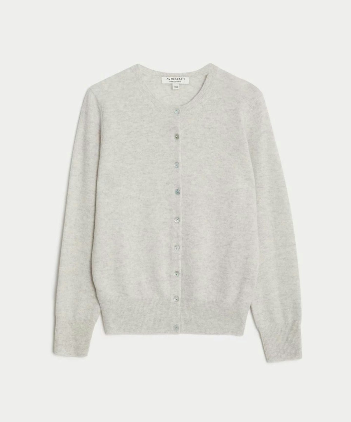 Pure Cashmere Crew Neck Cardigan