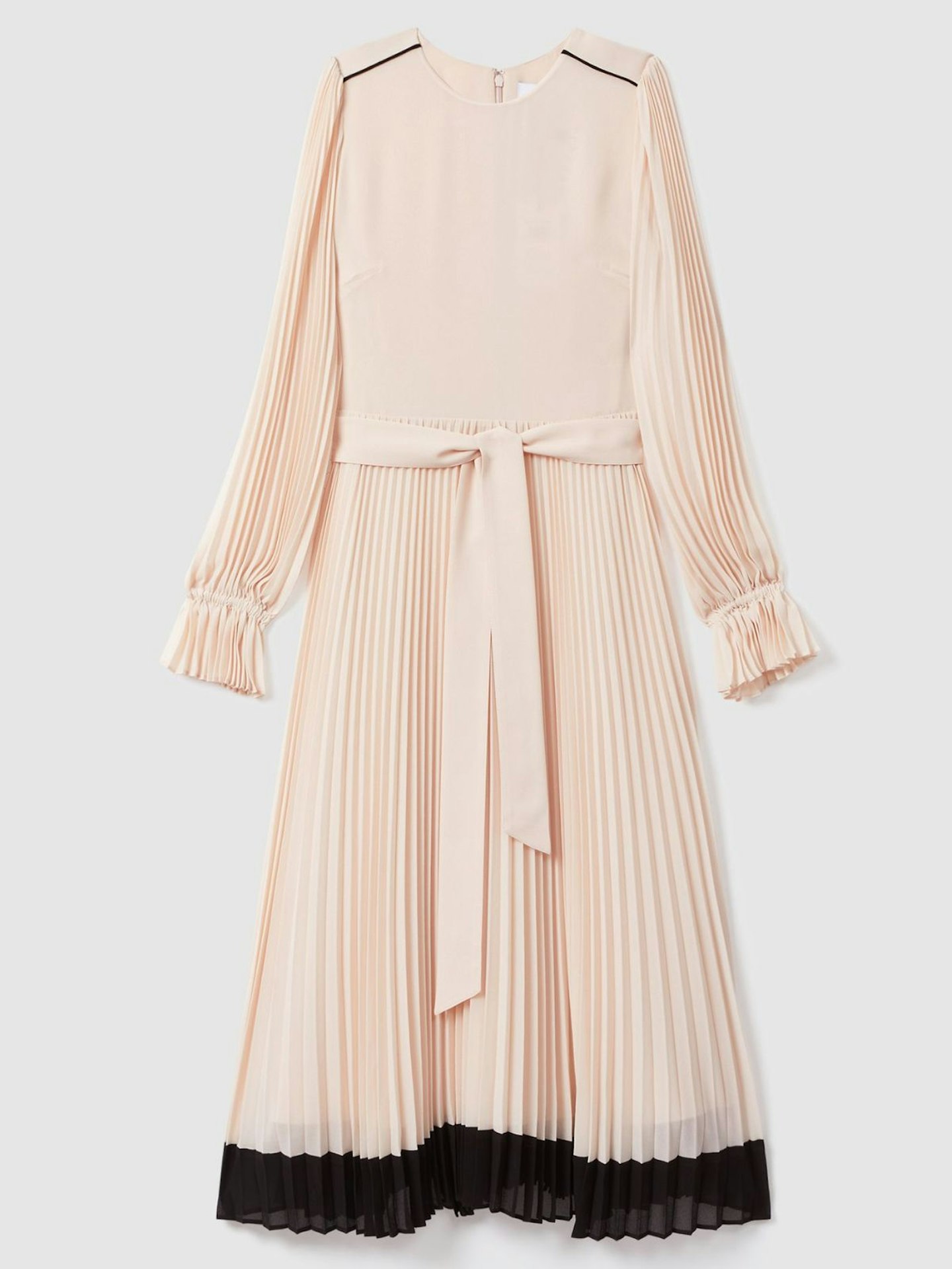 Reiss Priya Pleated Belted Midi Dress