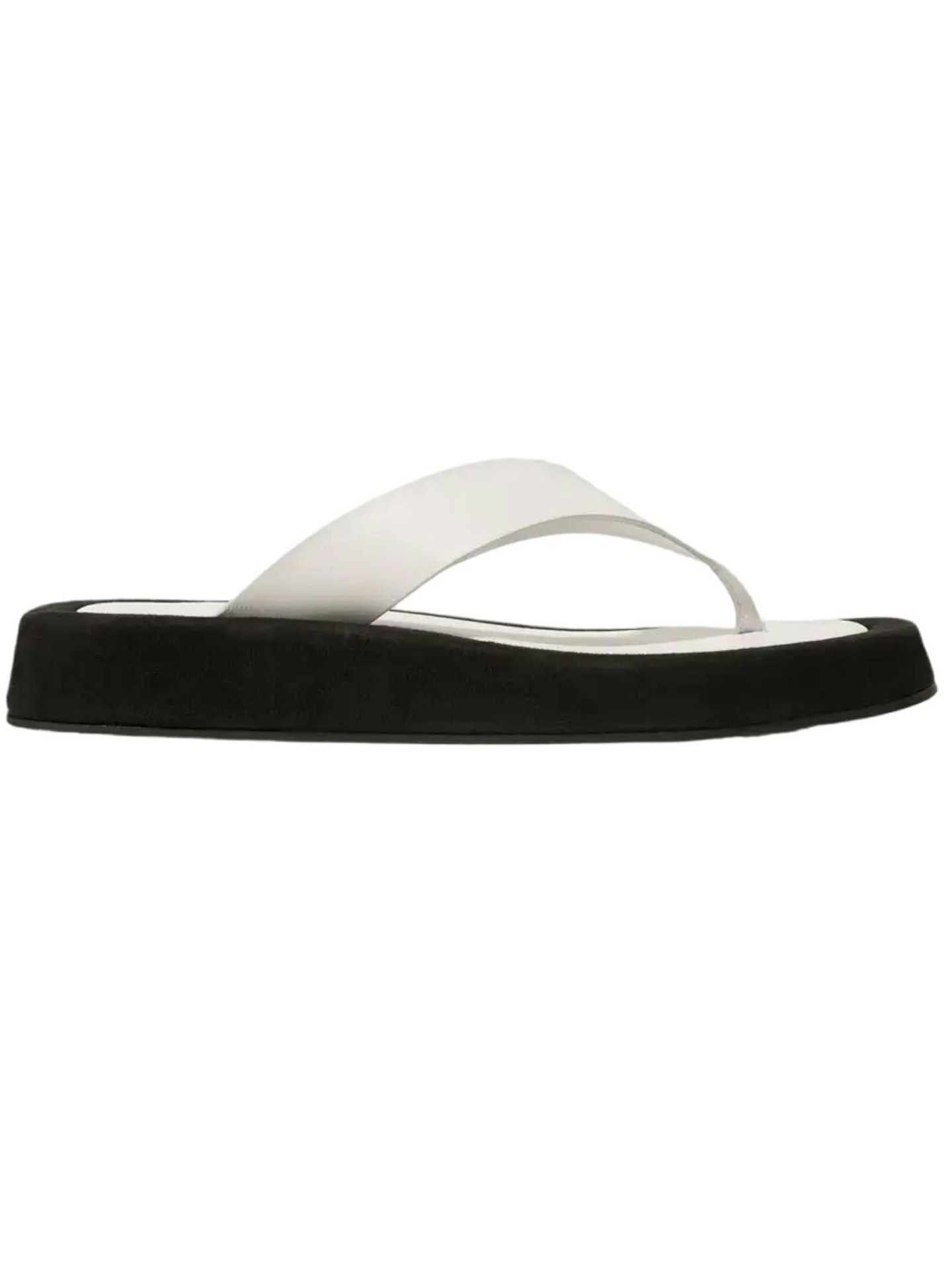 The Row, Ginza Two-Tone Leather And Suede Platform Flip Flops