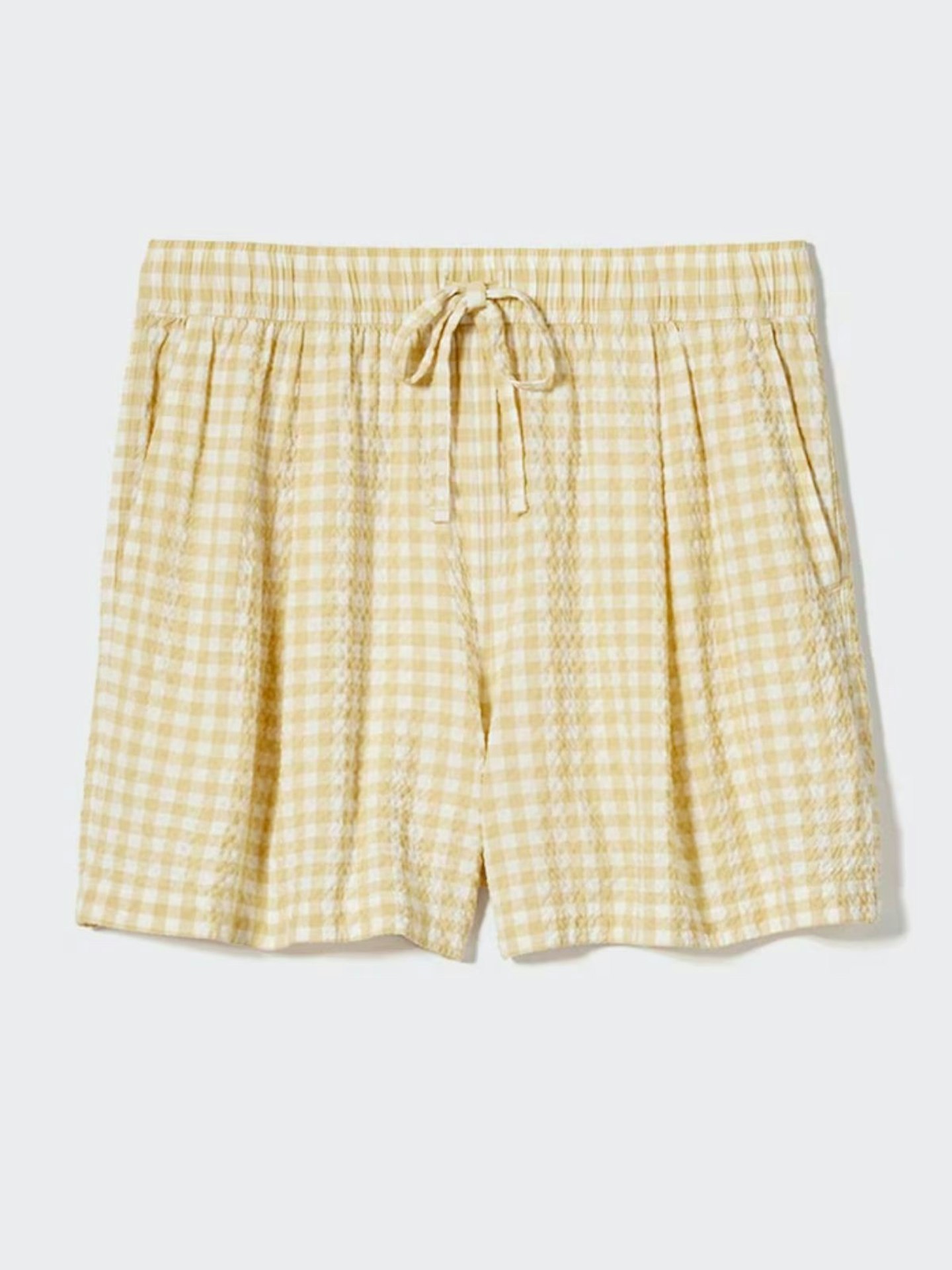 Seersucker Easy Shorts (Gingham) - Cream