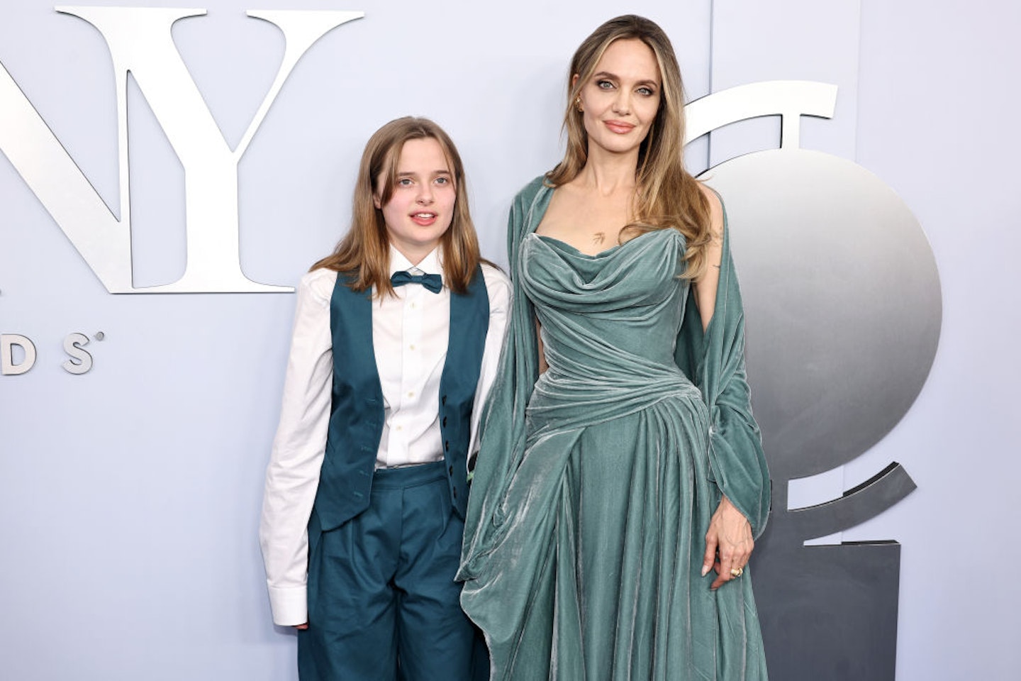 Vivienne Jolie and Angelina Jolie attend the 77th Annual Tony Awards