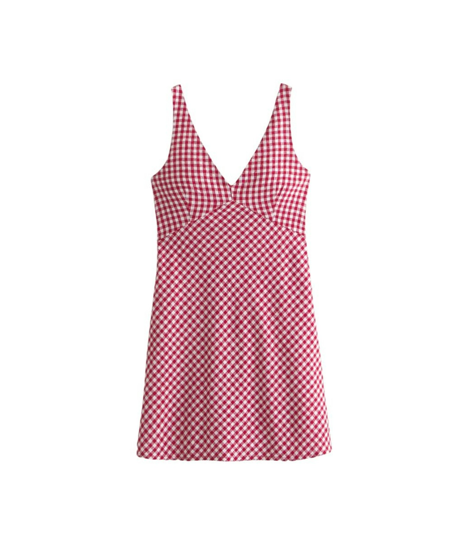 Abercrombie & Fitch, V-Neck Linen-Blend Mini Dress