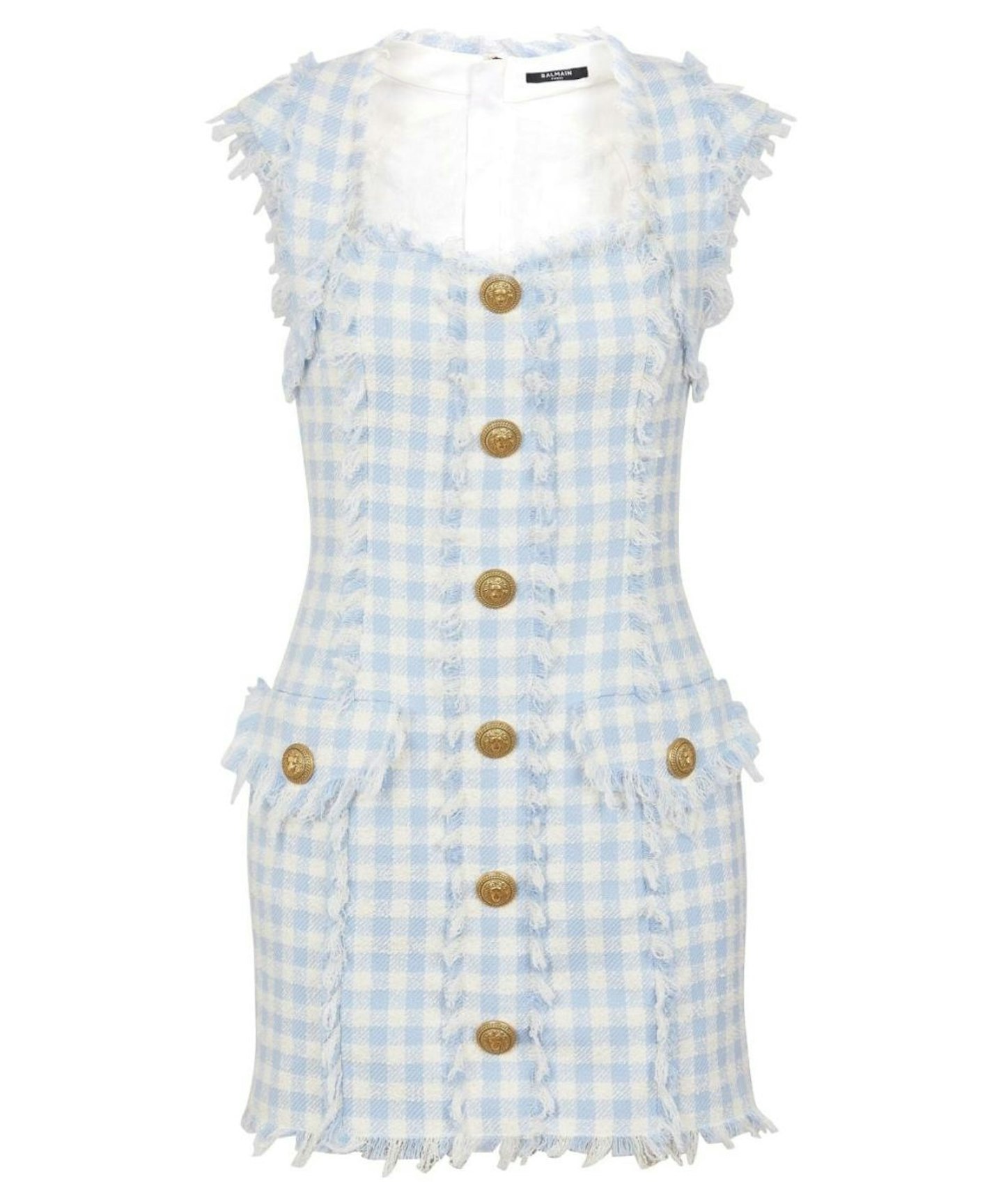 Balmain, Gingham Tweed Minidress