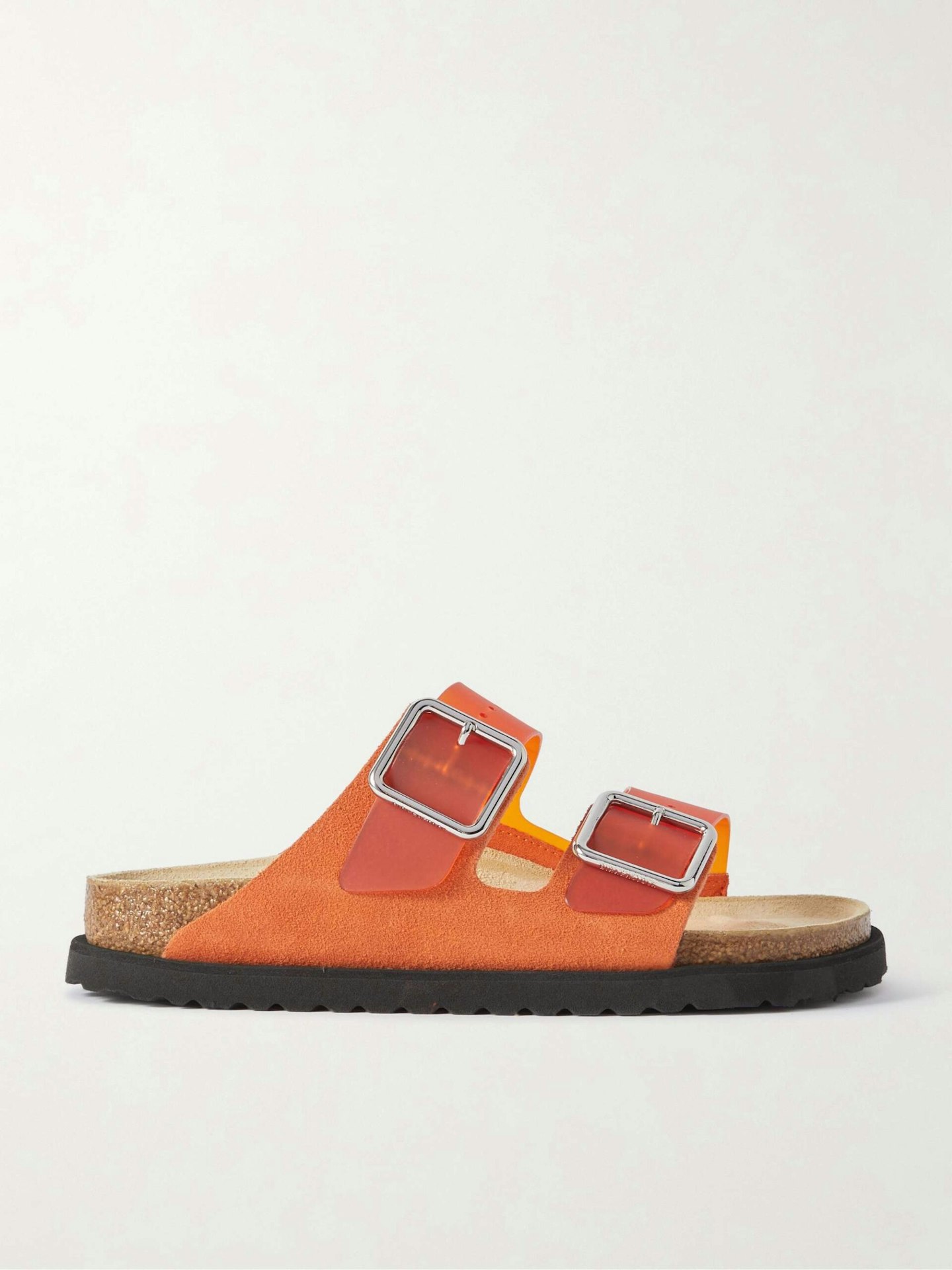 Birkenstock 1774, Arizona Milky Suede-Trimmed PVC Sandals